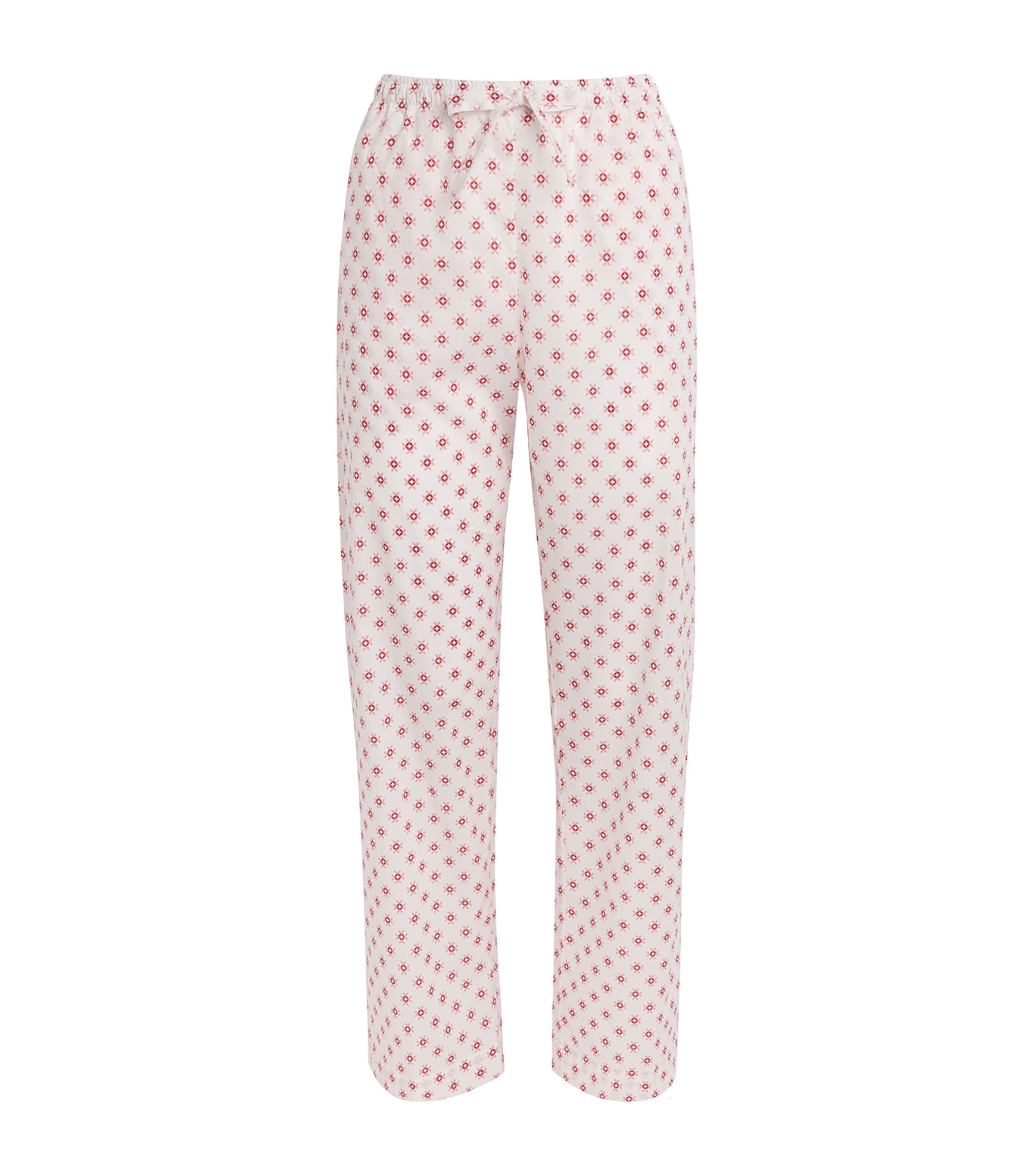 Derek Rose Womens Geometric Nelson Pyjama Bottoms White Image 1