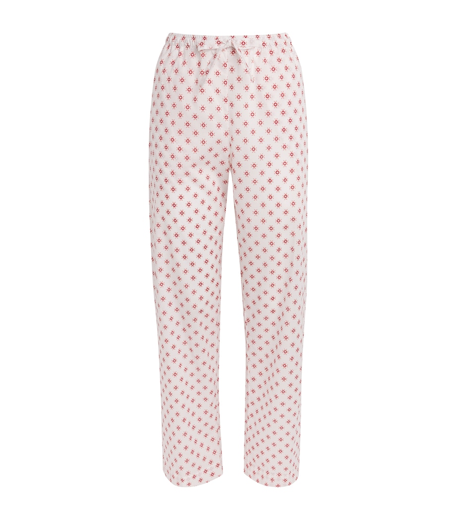 Derek Rose Womens Geometric Nelson Pyjama Bottoms White Image 1