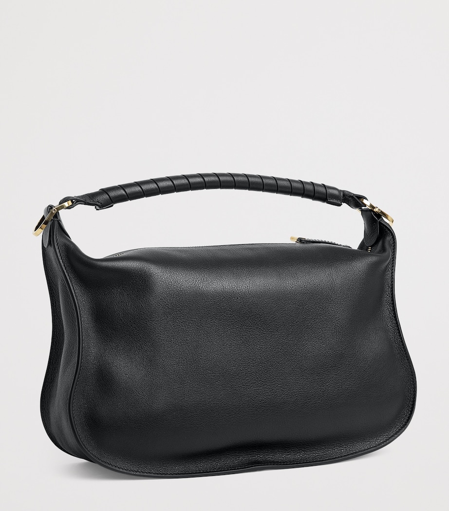 Small Leather Marcie Shoulder Bag BLACK Image 3