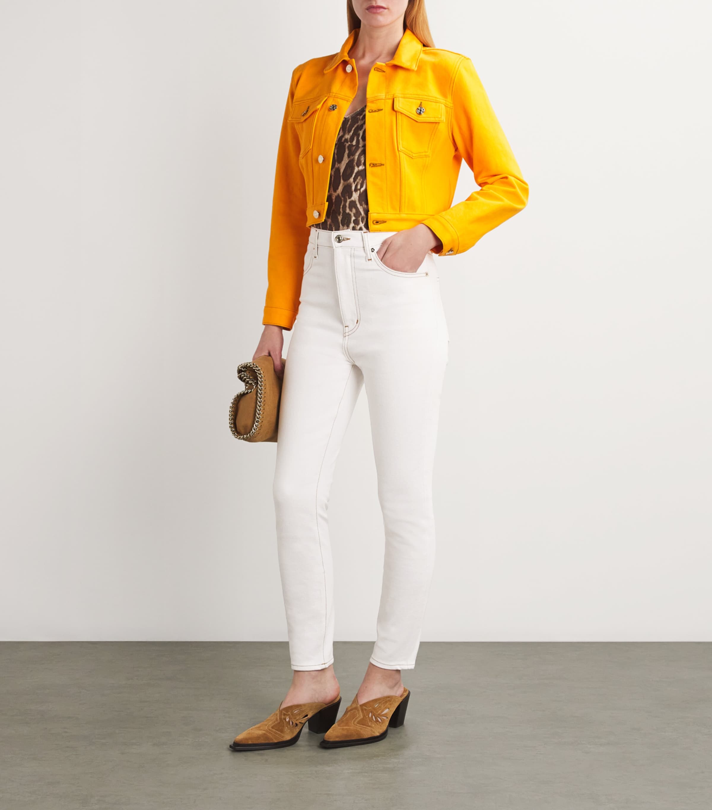 x Carolina Herrera Taper Straight Jeans WHITE Image 2