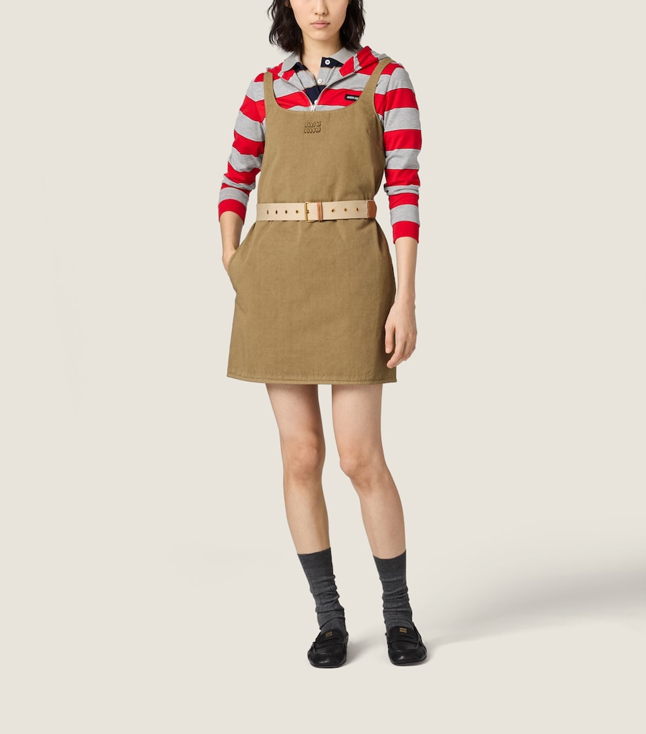 Miu Miu Womens Cotton Belted Mini Dress Image 2