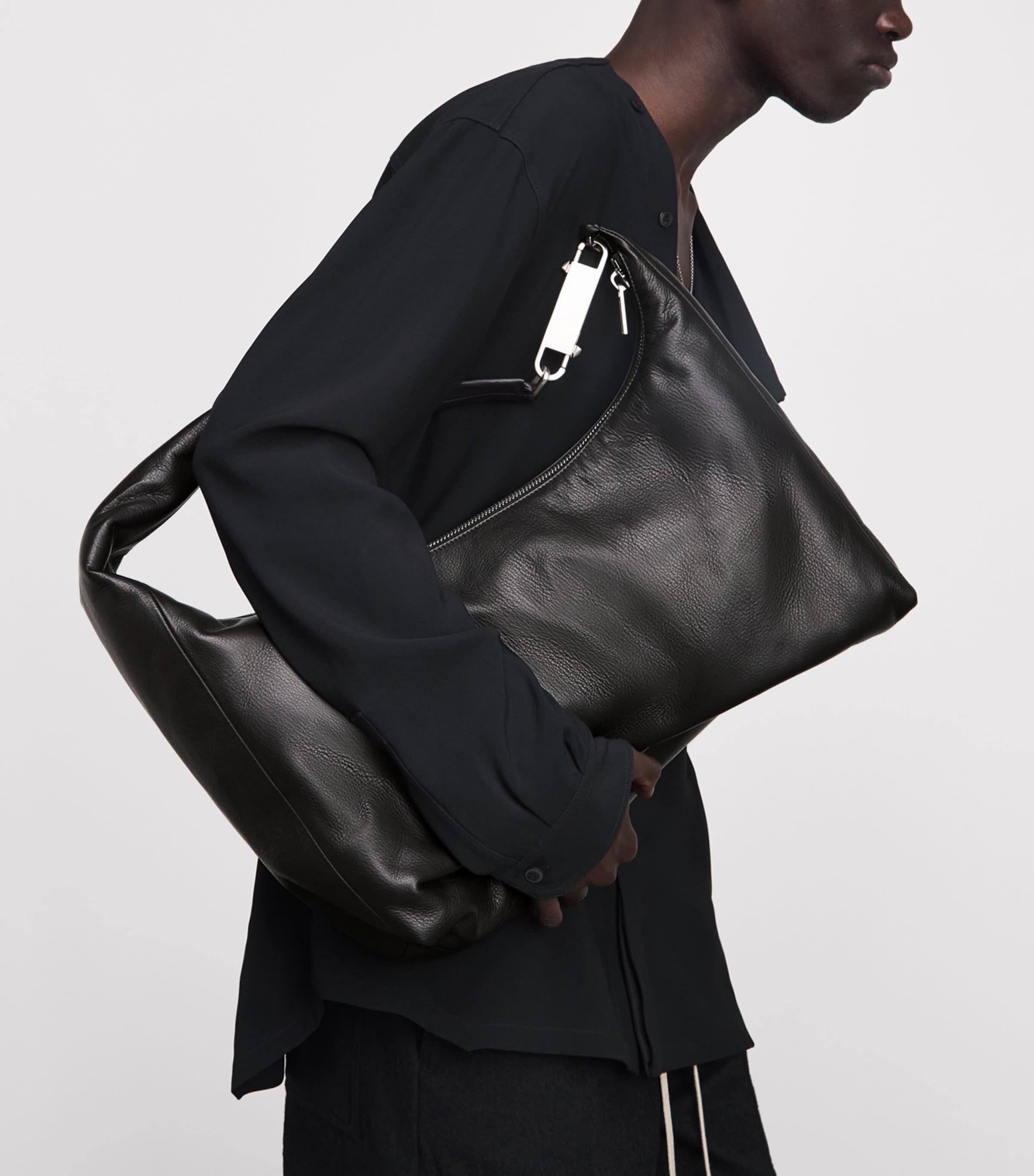 Rick Owens Leather Gemini Messenger Bag Black Image 2