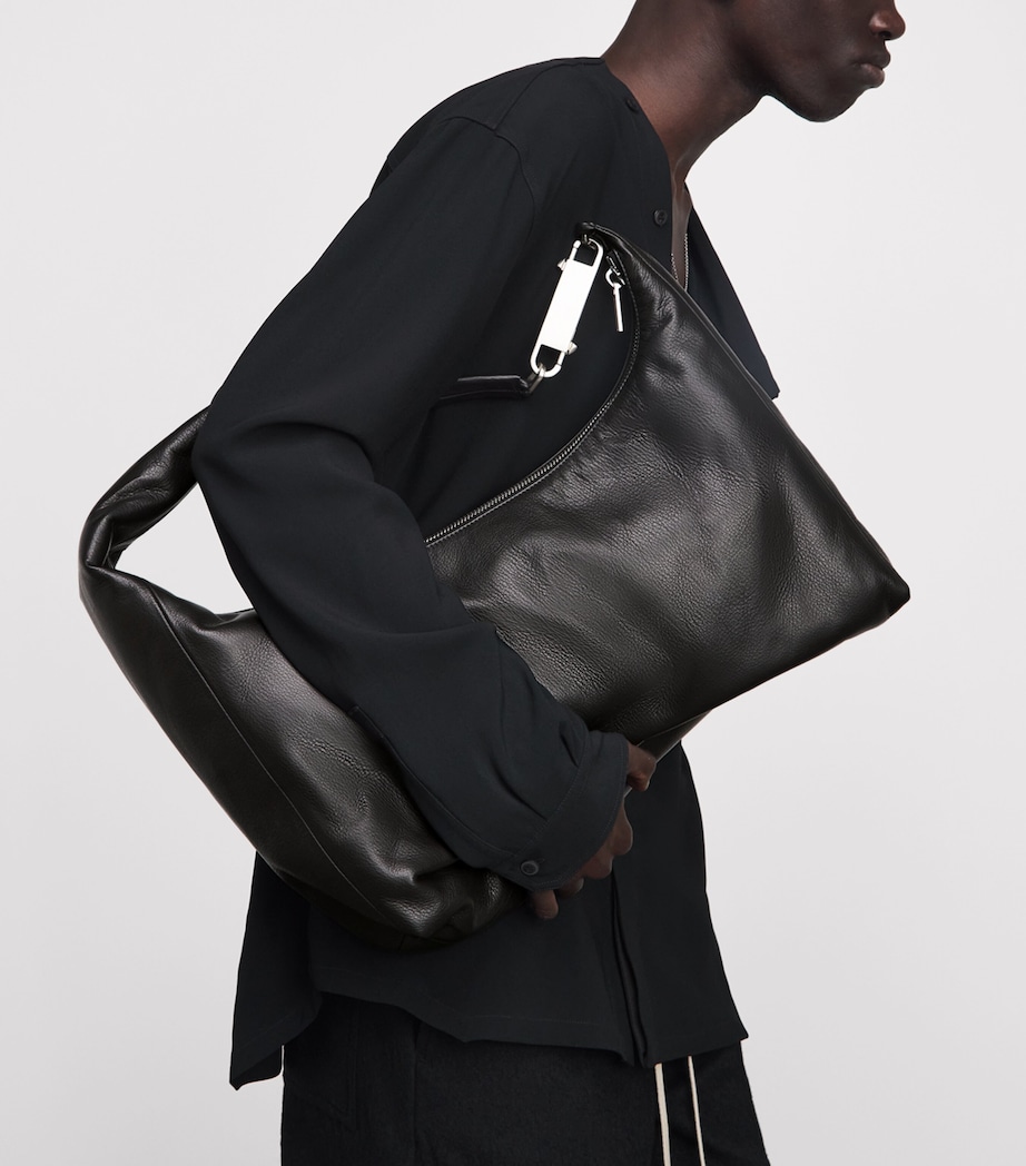 Rick Owens Leather Gemini Messenger Bag Black Image 2