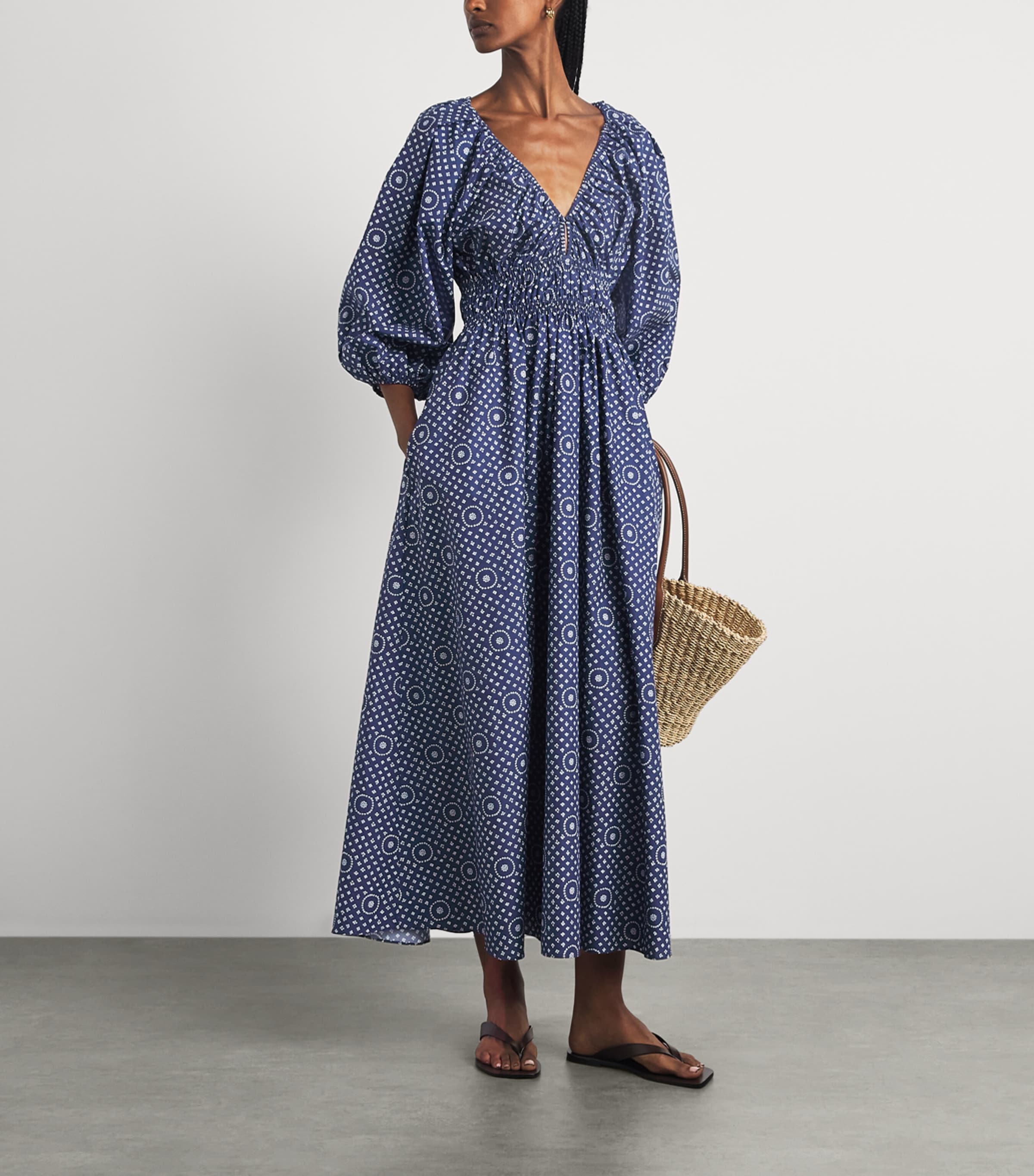 Matteau Womens Organic Cotton Paisley Maxi Dress Bluebellblu Image 2