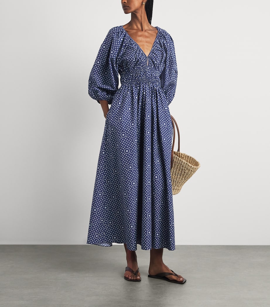 Matteau Womens Organic Cotton Paisley Maxi Dress Bluebellblu Image 2