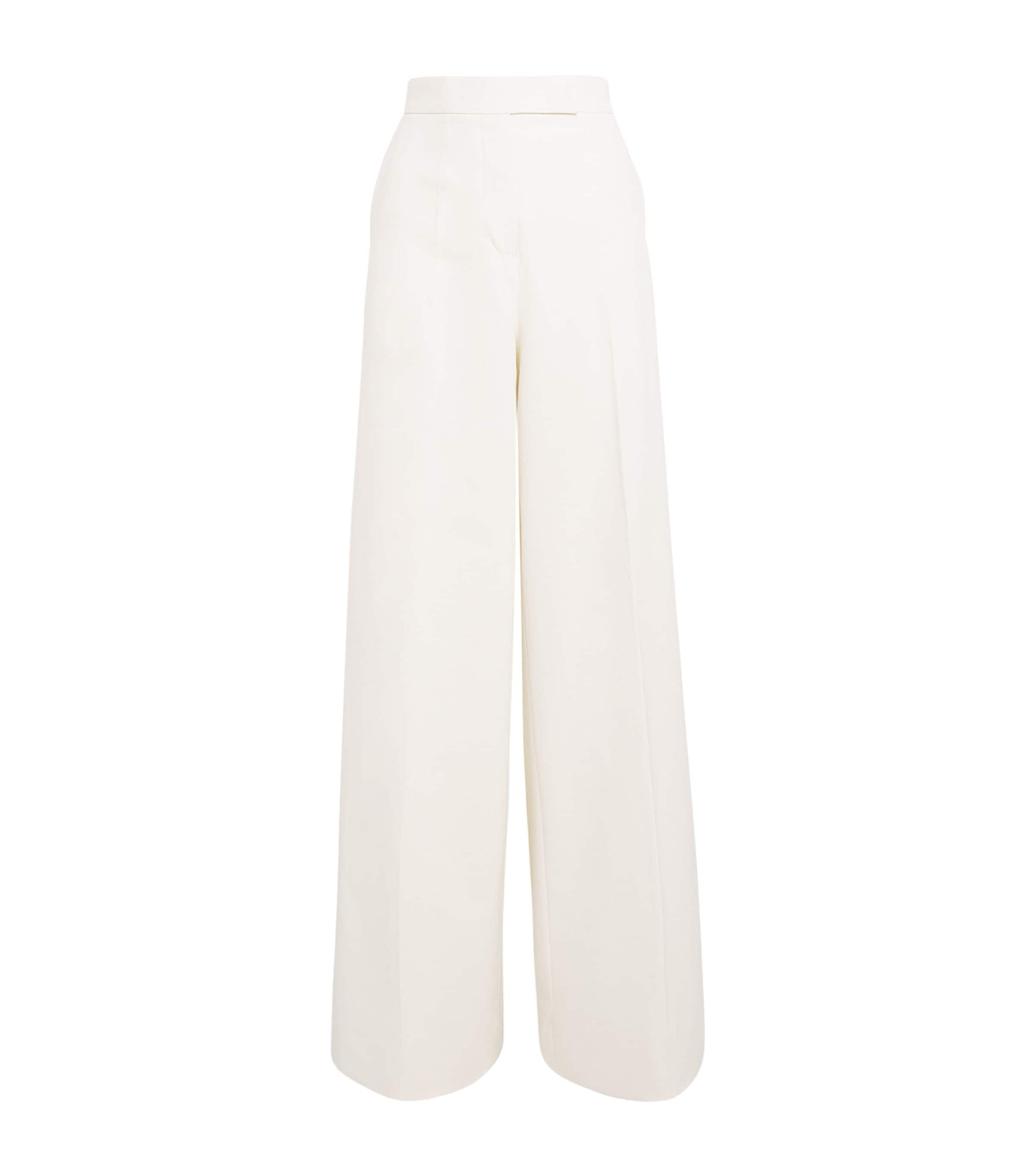 Max Mara Cotton Stretch Wide-leg Finish Trousers