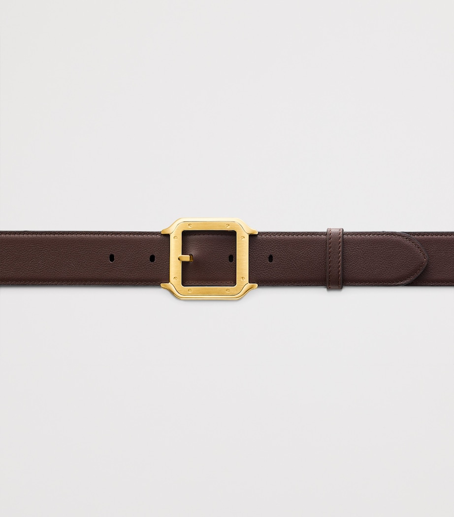 Cartier Leather Santos de Cartier Reversible Belt Black Image 3