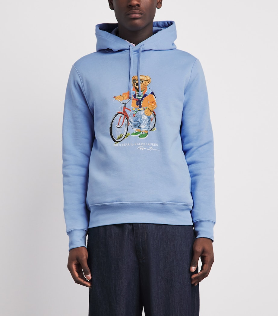 Polo Ralph Lauren Mens Cotton-Blend Polo Bear Hoodie Austin Blue Ss Bear Image 4