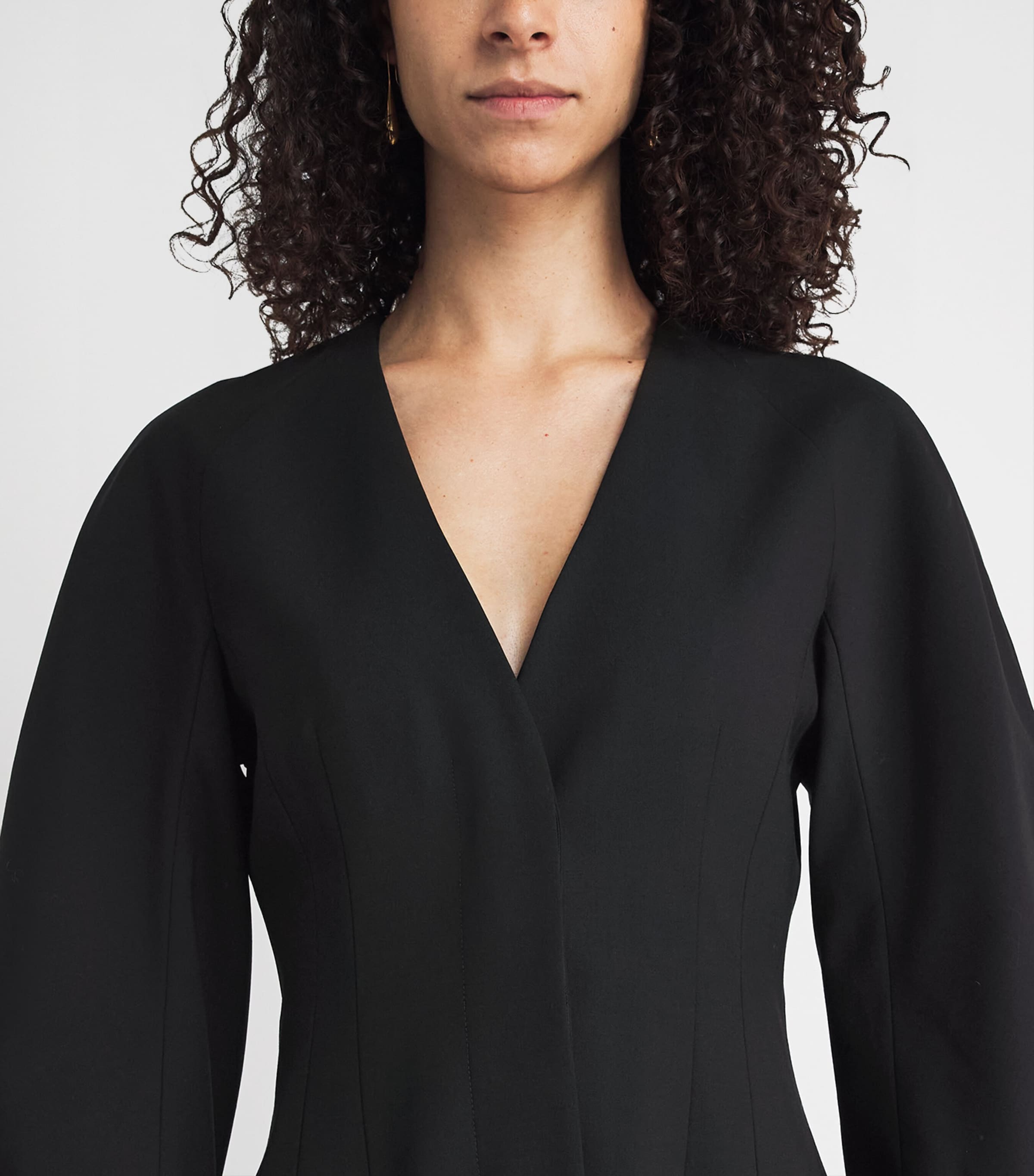 RETORI Womens Virgin Wool Hourglass Blazer Black Image 3