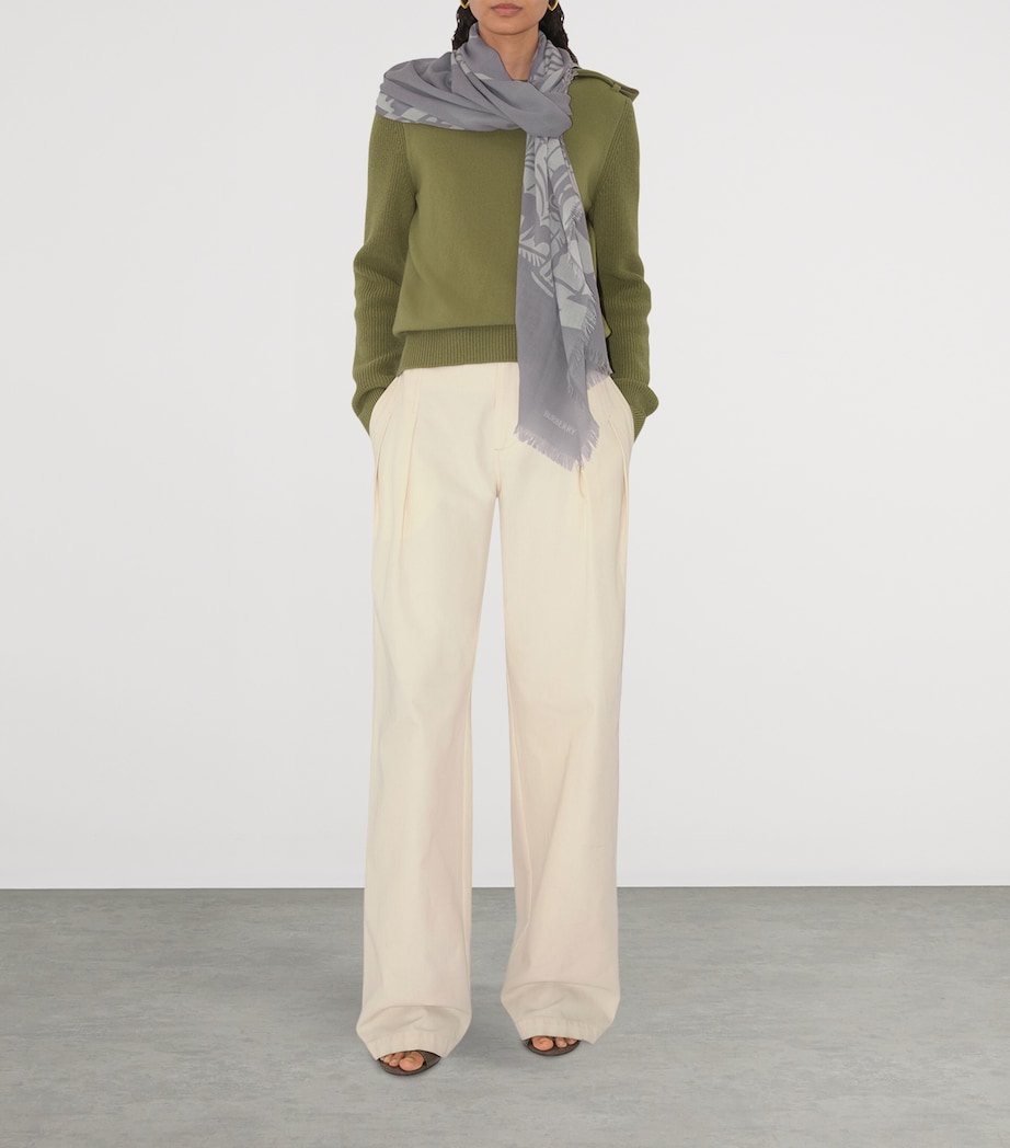 Wool Wide EKD Scarf MIST BLUE Image 2