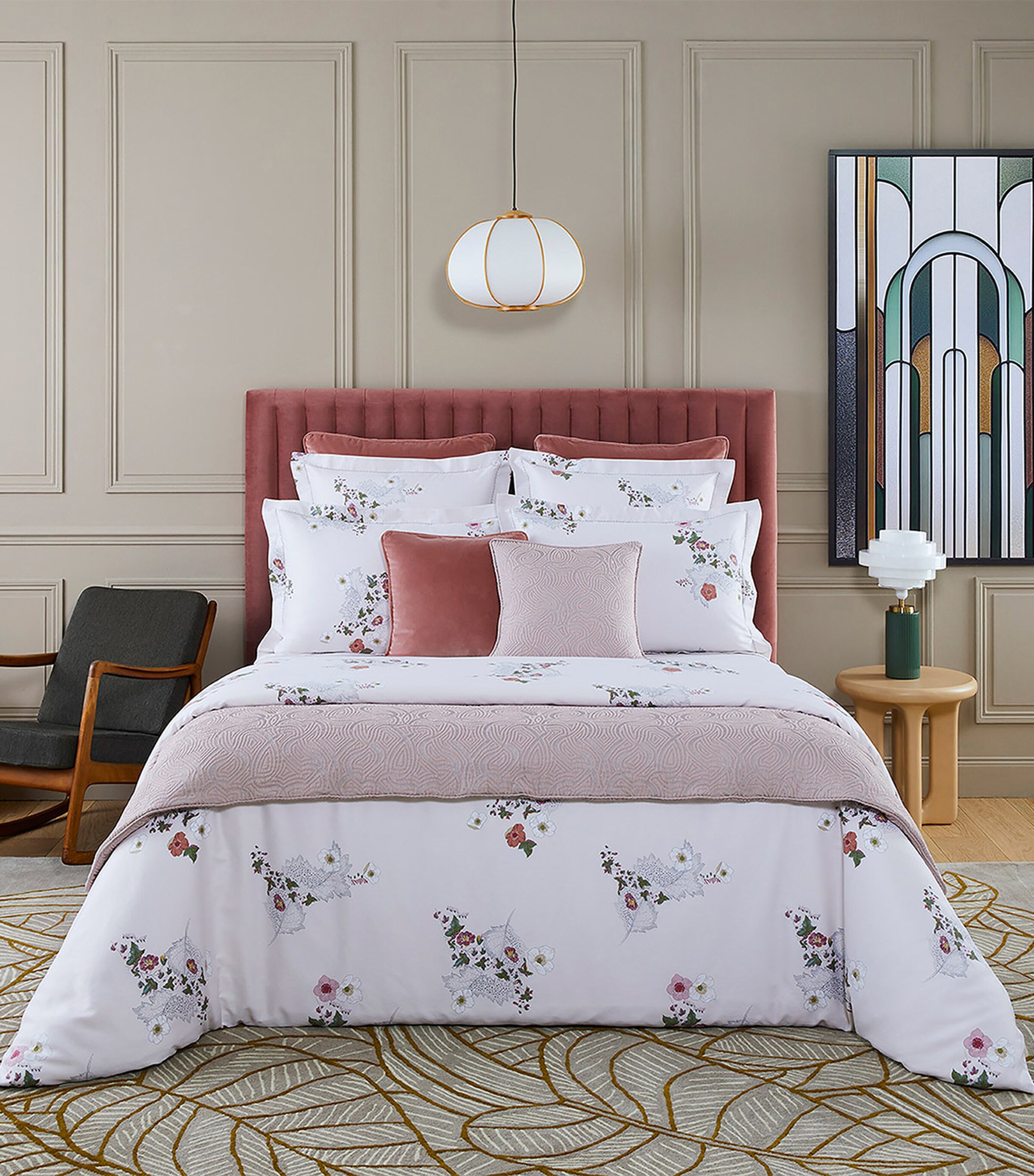 Yves Delorme Corolles Super King Bedcover (285cm x 250cm) Lilac Image 2