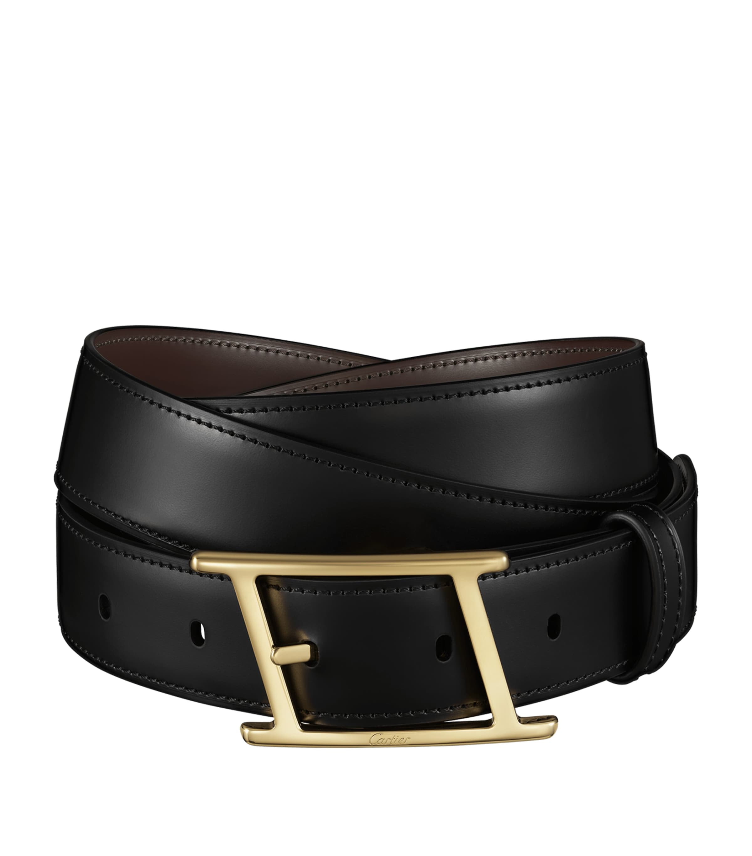 Cartier Leather Tank Asymetrique de Cartier Reversible Belt Black Brown Image 1