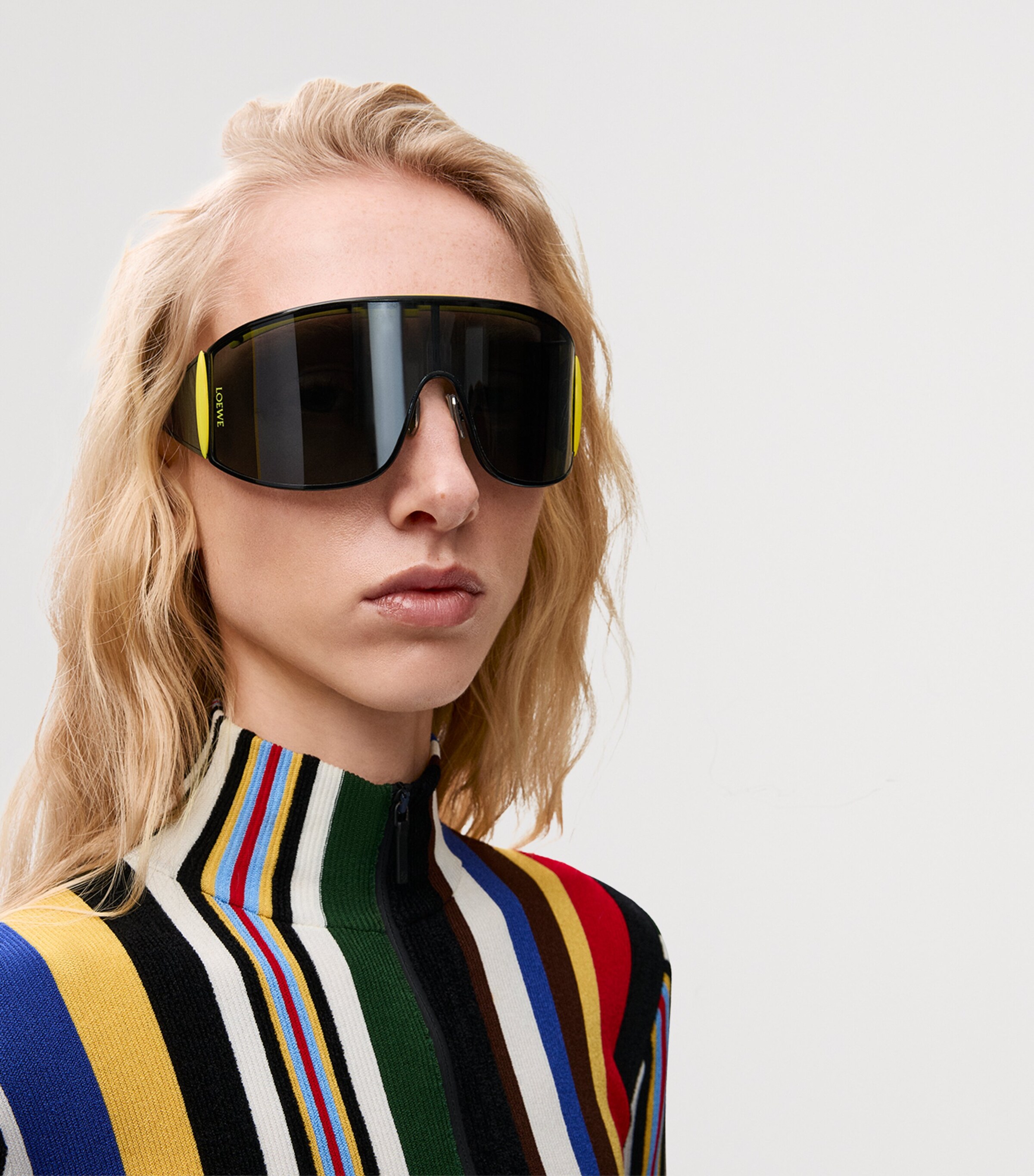 LOEWE Metal Speed Shield Sunglasses Black/yellow Image 2