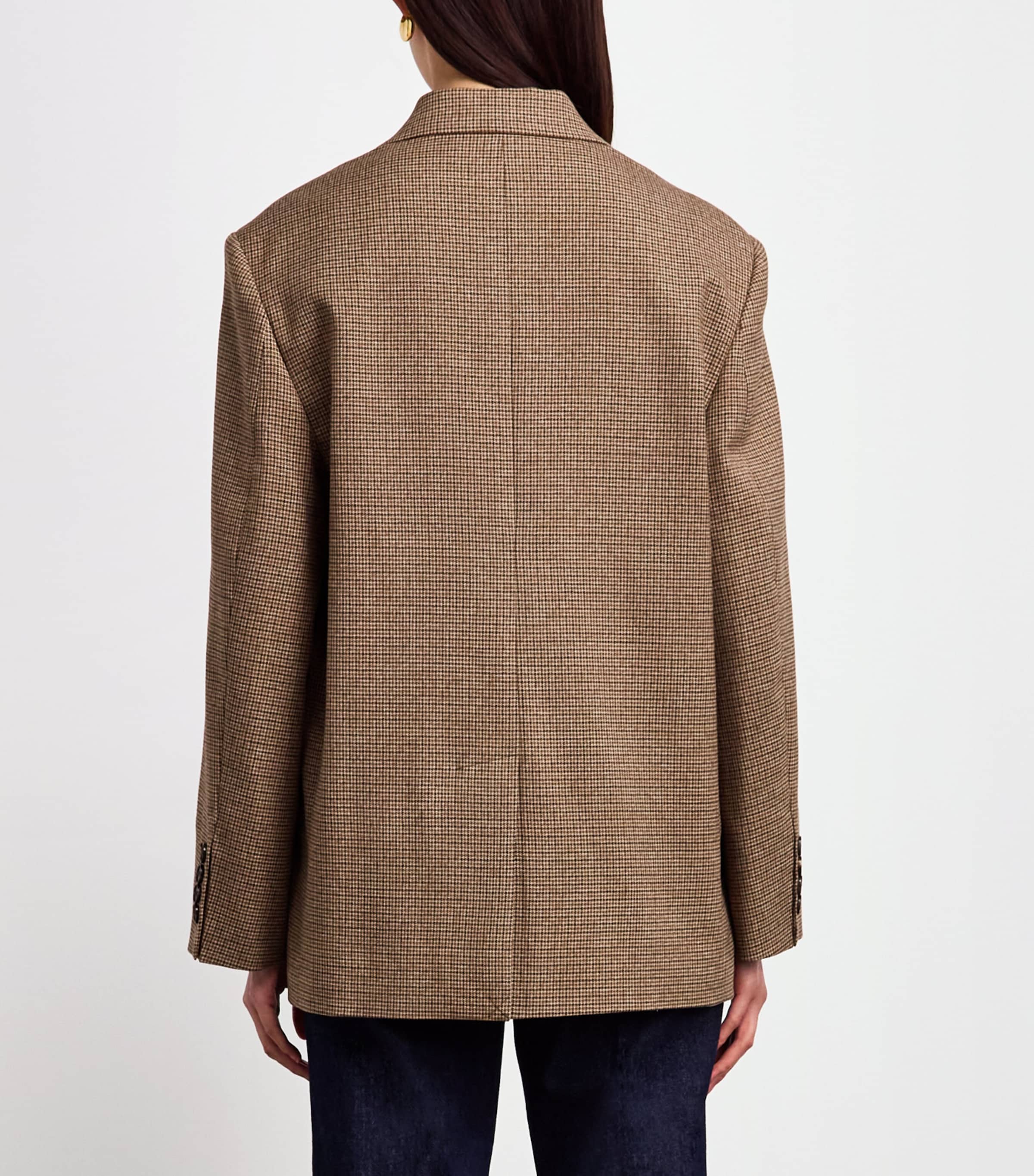 ME+EM Womens Oversized Heritage Icon Blazer Pecan Brown Multi Image 5
