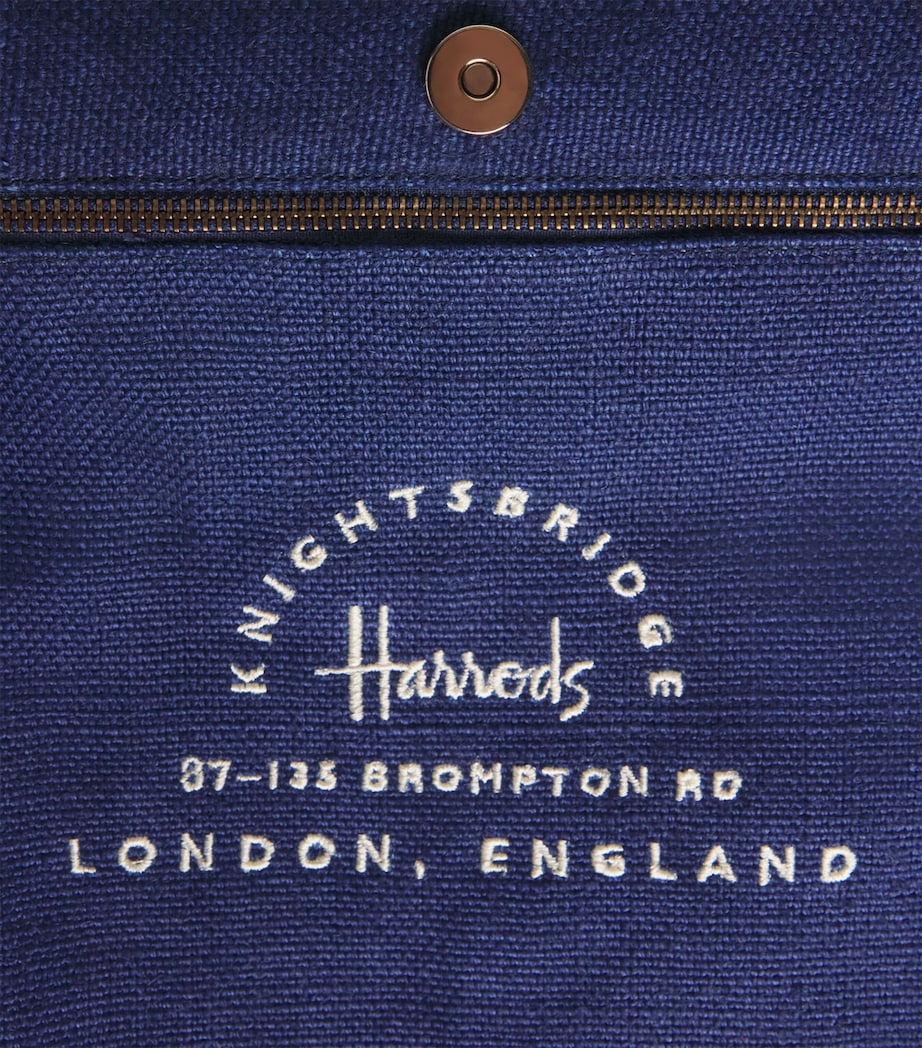 Harrods Jute Stripe Shopper Bag Blue Image 4
