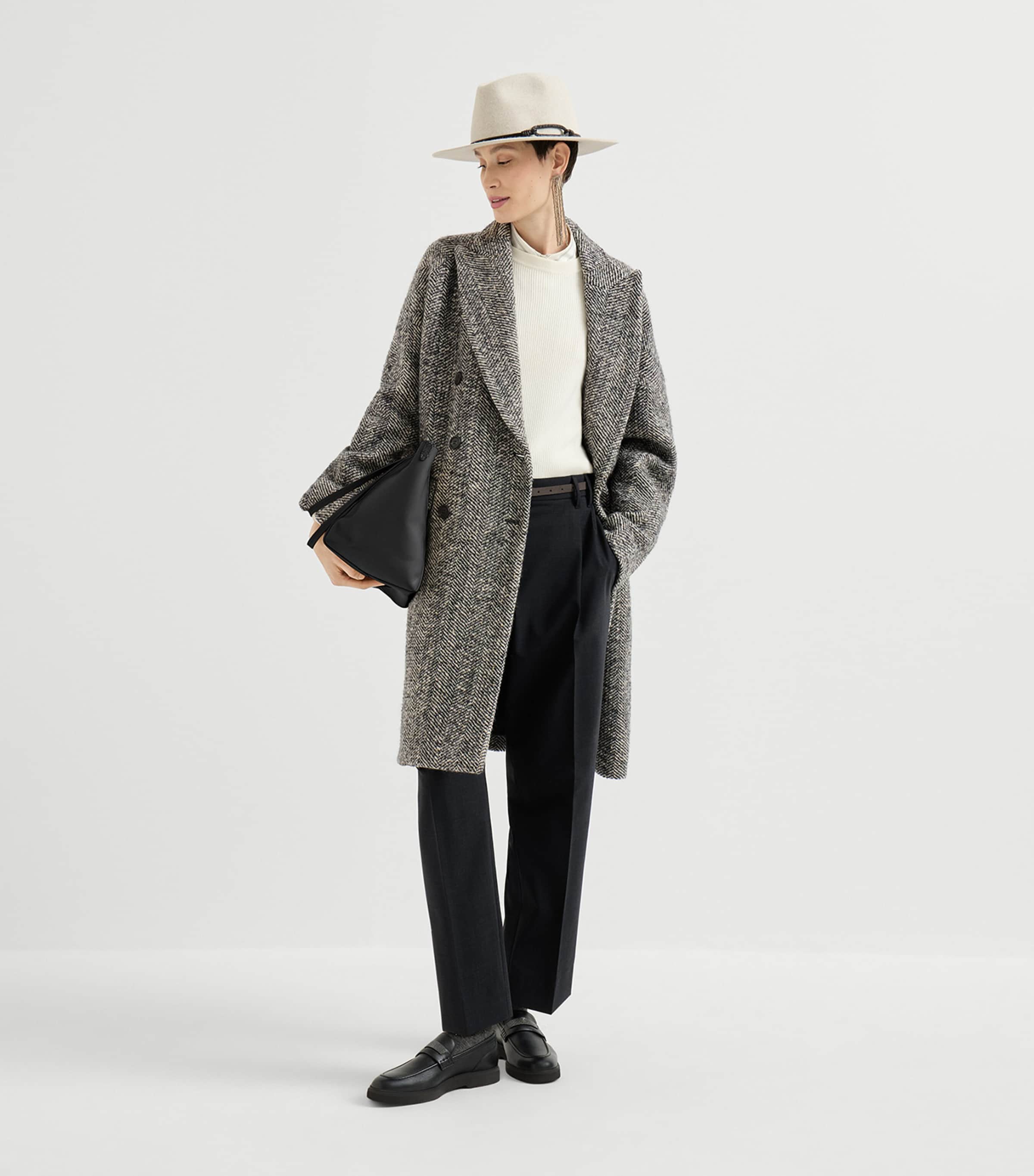 Brunello Cucinelli Womens Wool-Blend Straight Trousers Image 3