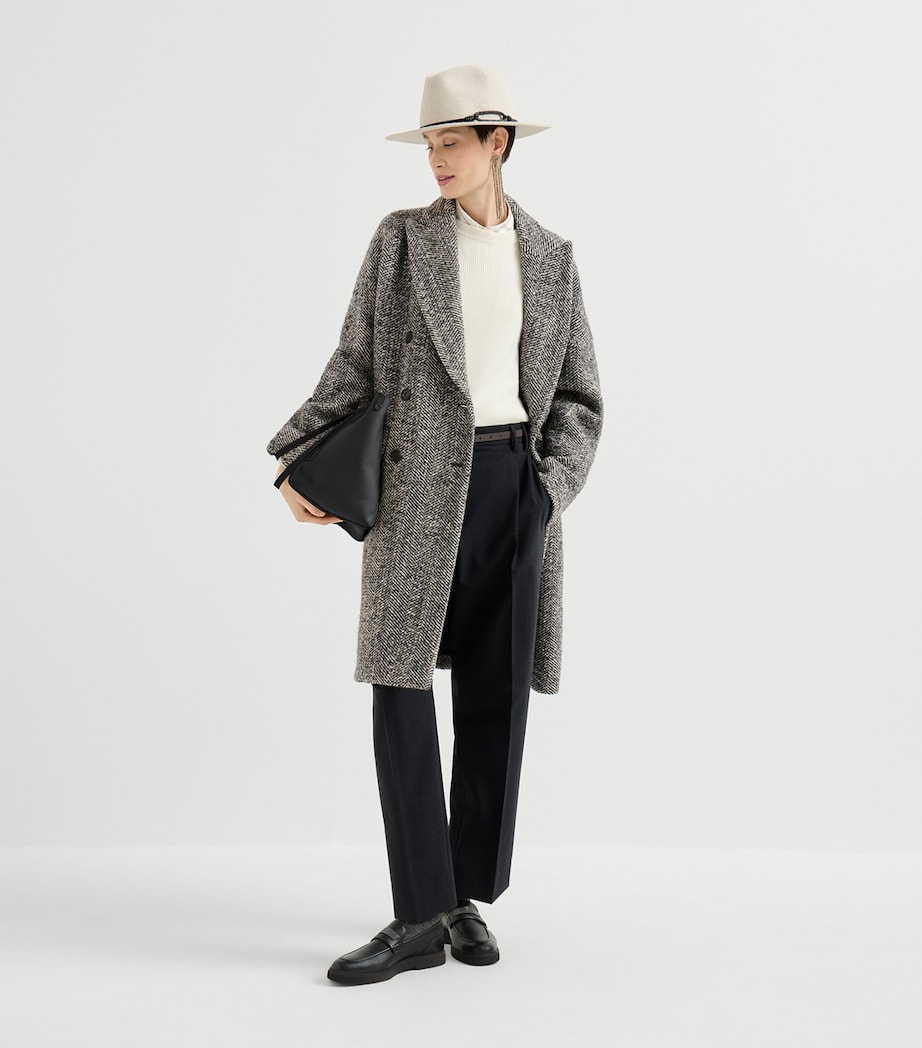 Brunello Cucinelli Womens Wool-Blend Straight Trousers Image 3