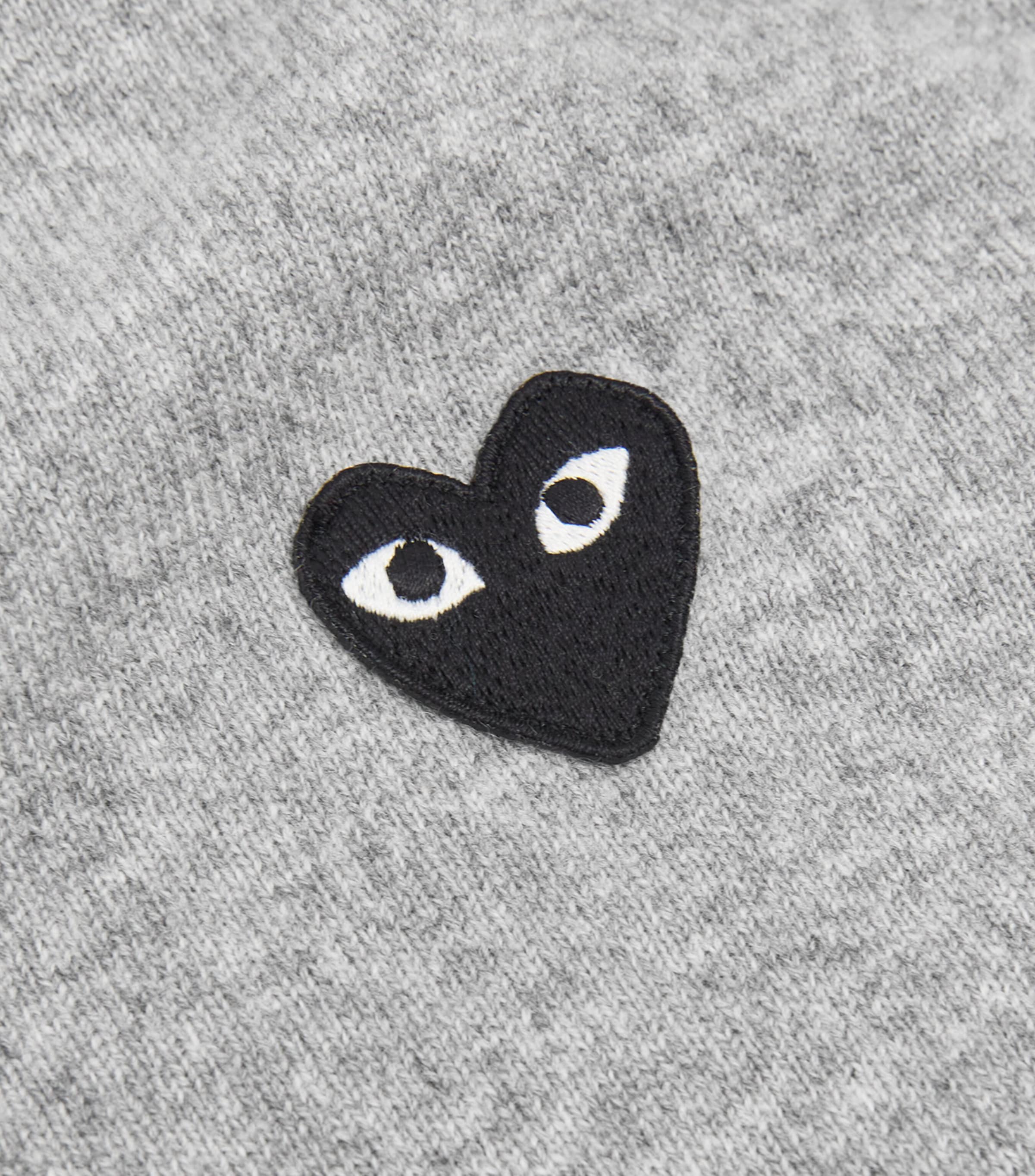 Comme Des Garçons Play Mens Wool Heart Cardigan Lt Grey Image 5