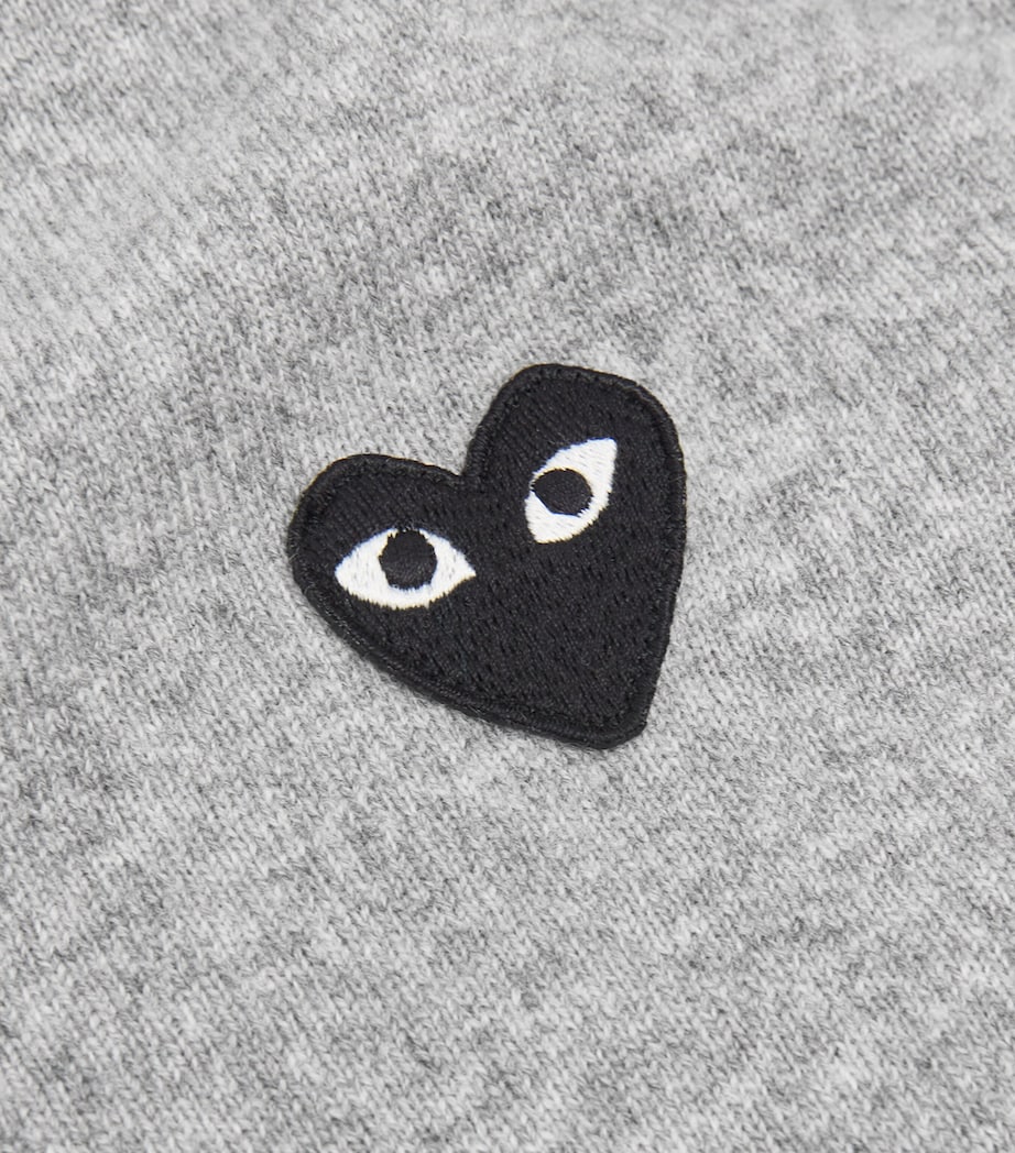 Comme Des Garçons Play Mens Wool Heart Cardigan Lt Grey Image 5