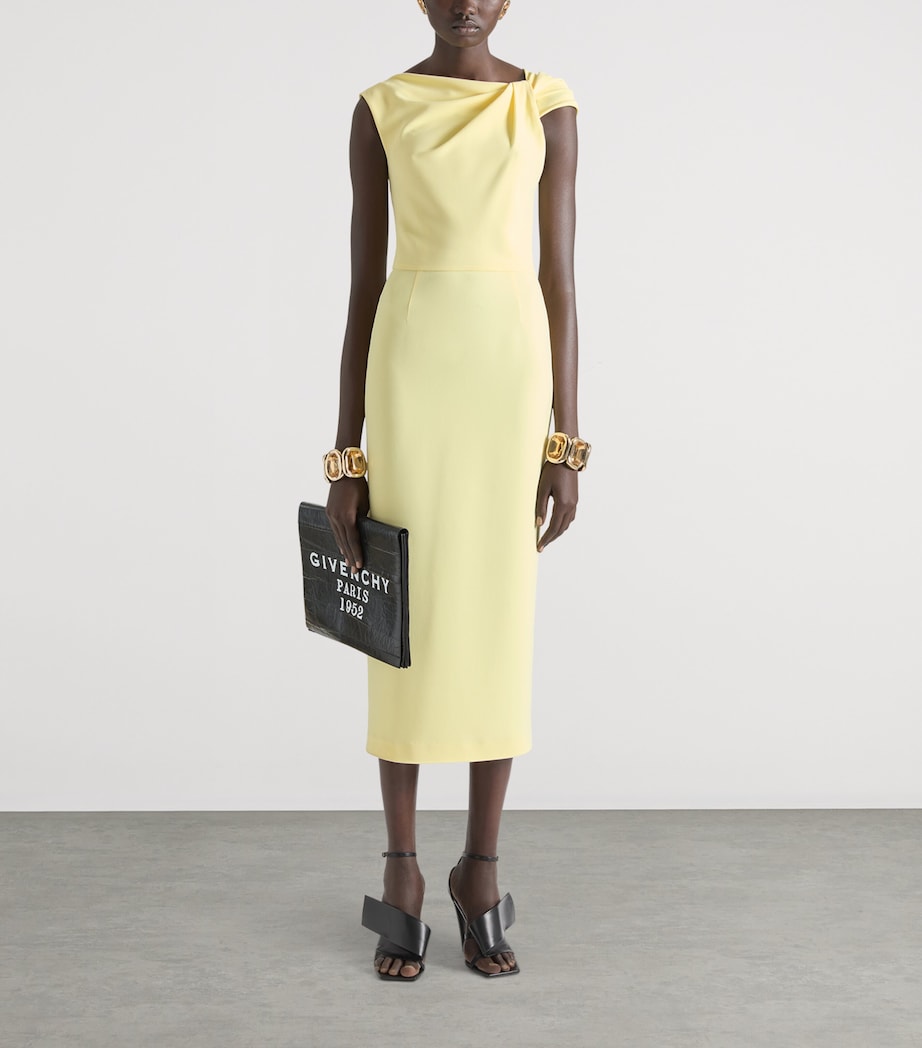 Leather Twisted Ribbon Heeled Sandals 95 BLACK Image 2