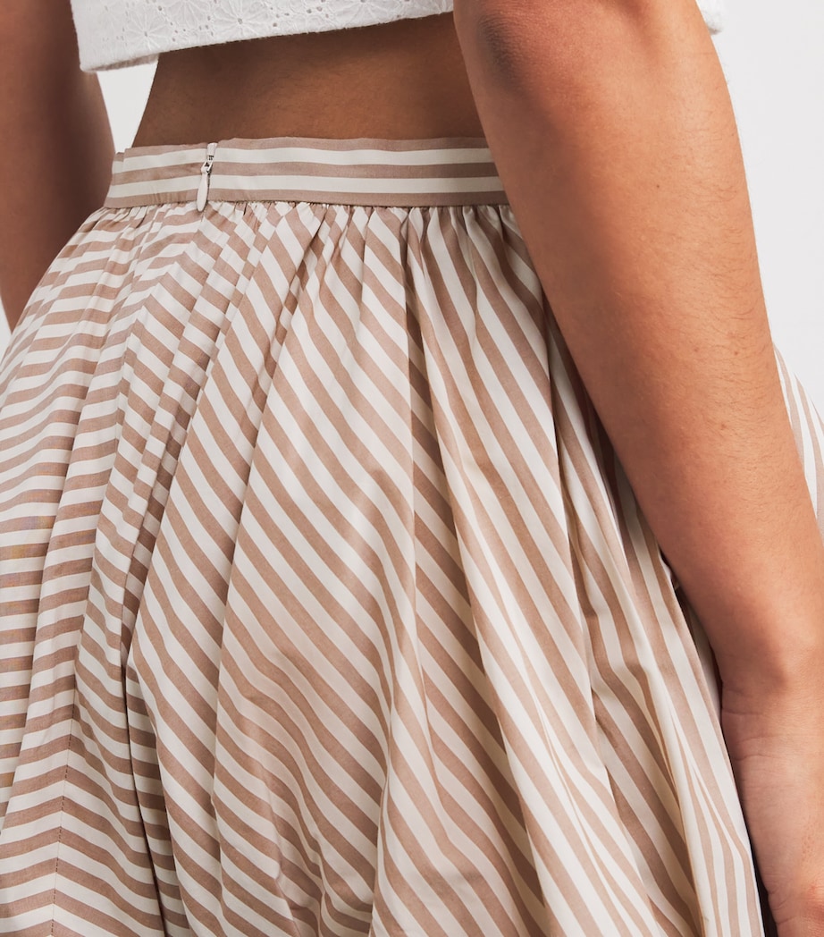 Cotton Stripe Mini Skirt SAND / CAMEL Image 6