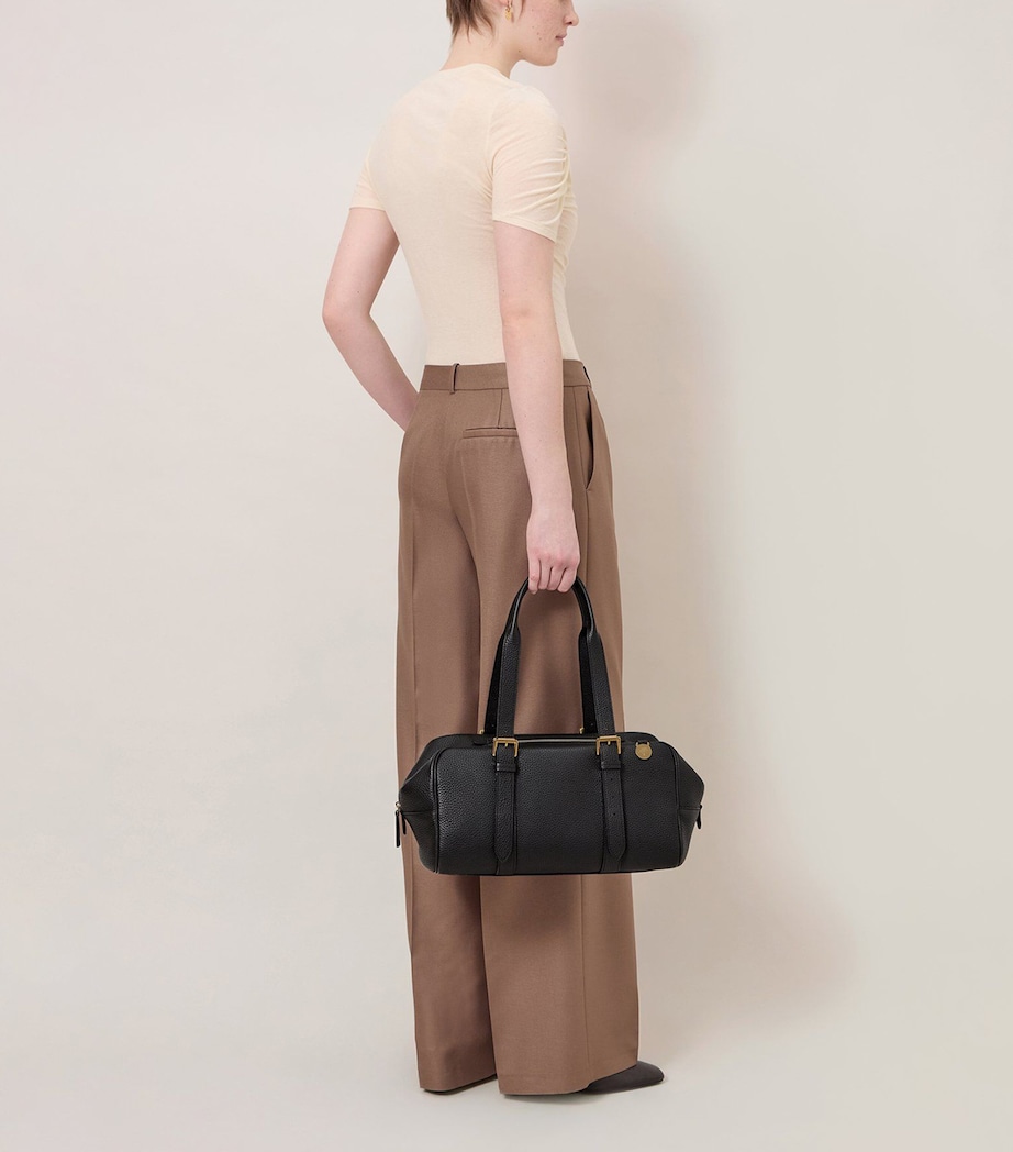 Mulberry Womens Leather Boston Shoulder Bag Black Image 2