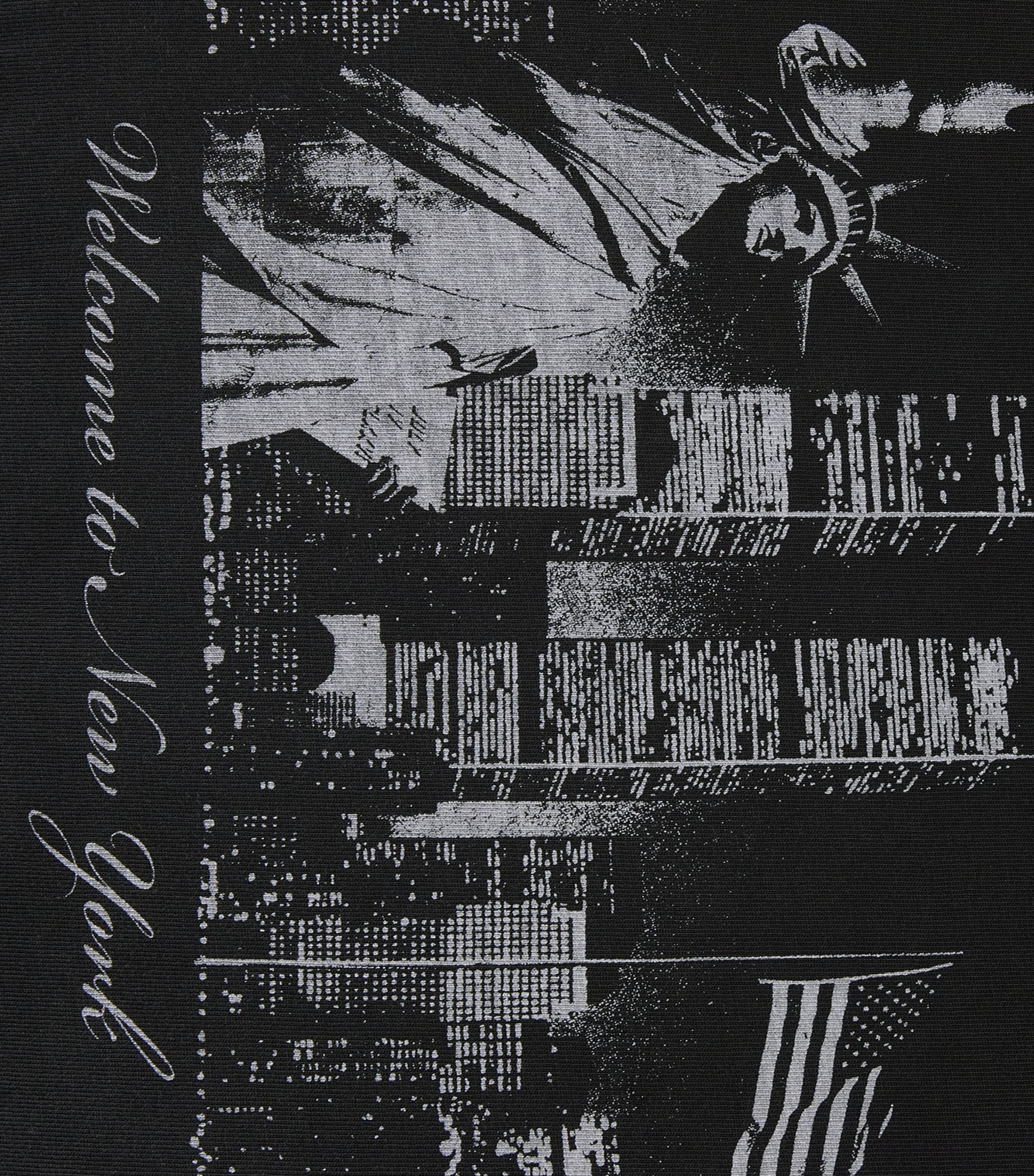 Cotton Welcome to NY T-Shirt BLACK Image 5