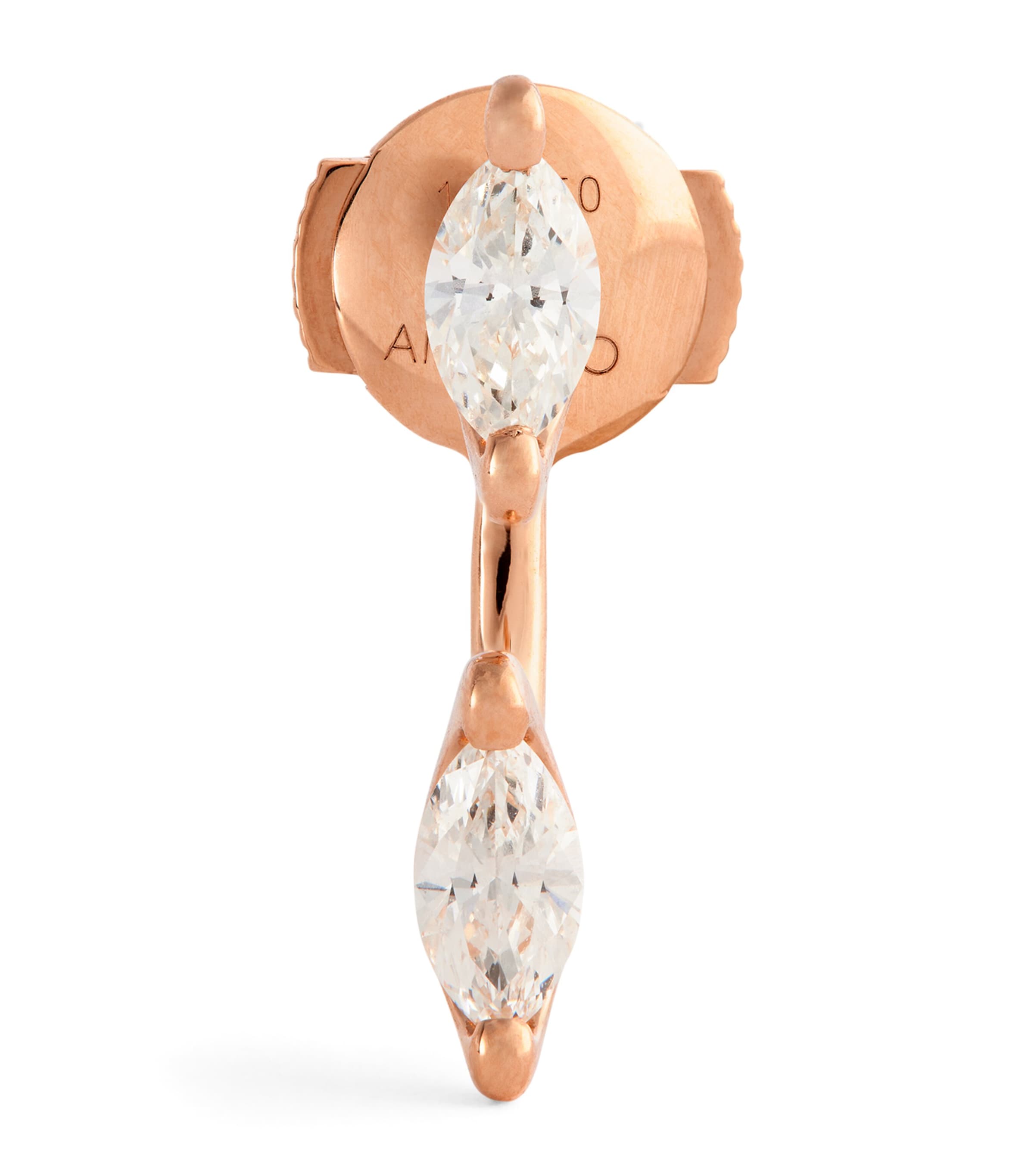 Anita Ko Rose Gold And Marquise Diamond Orbit Single Earring In Rose Gold