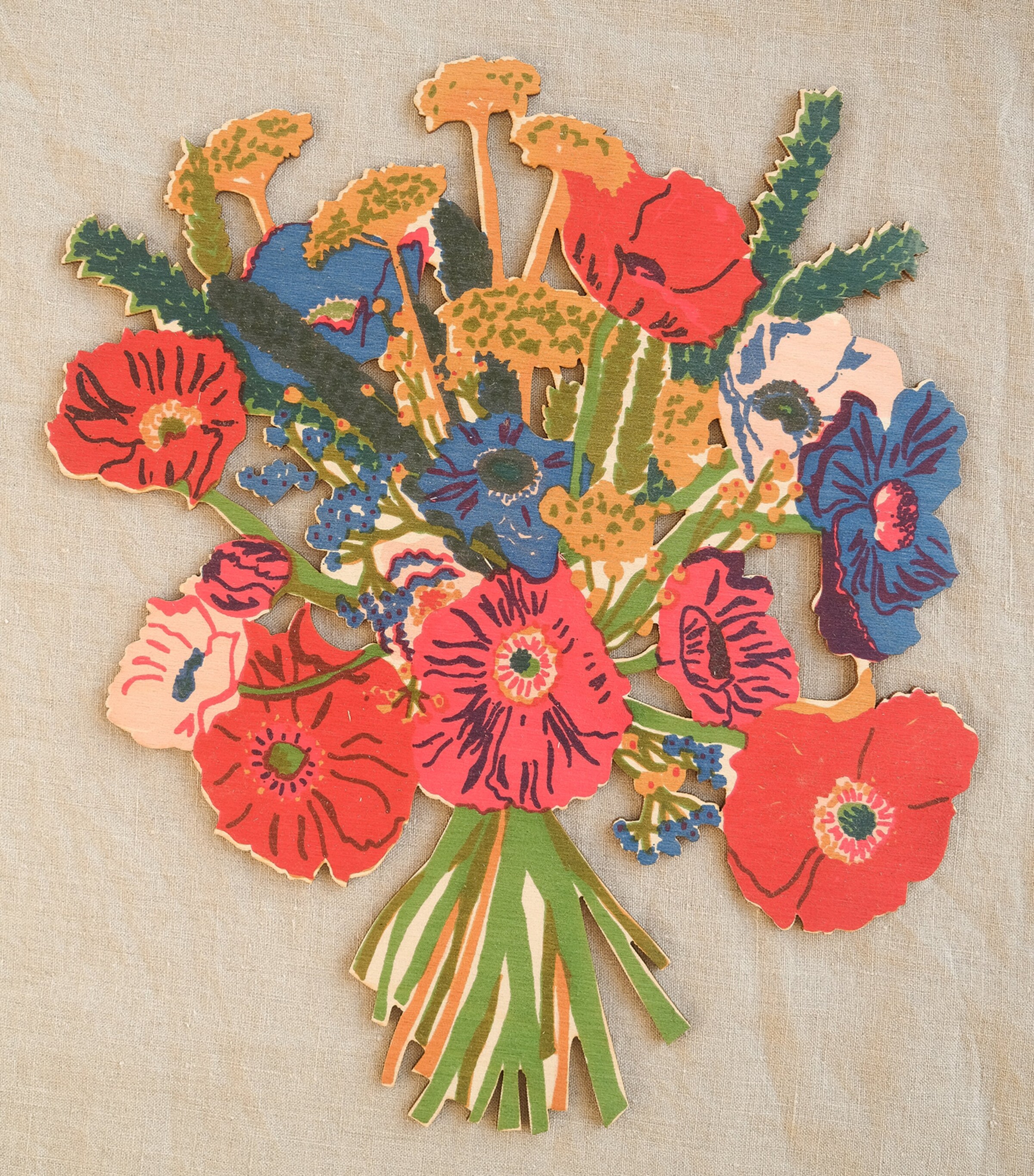 East End Press Poppy Bouquet Decorative Wreath Mixed Image 11