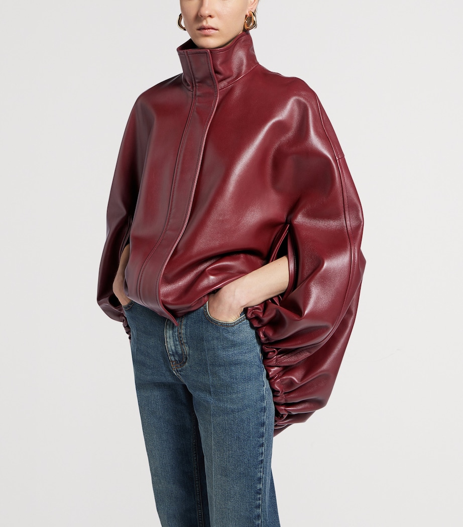 Balenciaga Womens Leather Double-Layer Cape Image 5