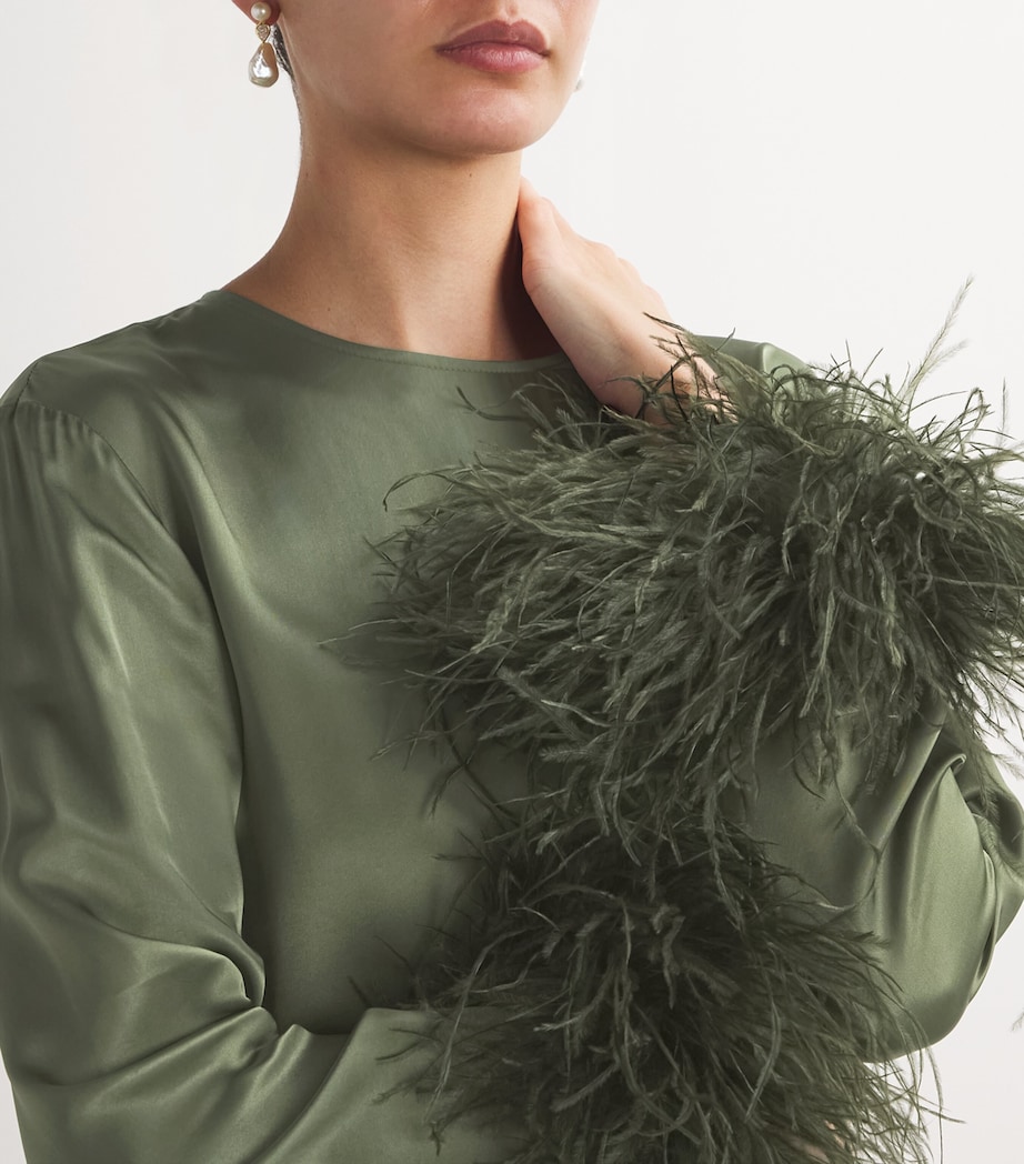 Sleeper Green Feather-Trim Suzi Maxi Dress | Harrods KW Sleeper Green Feather-Trim Suzi Maxi Dress | Harrods KW