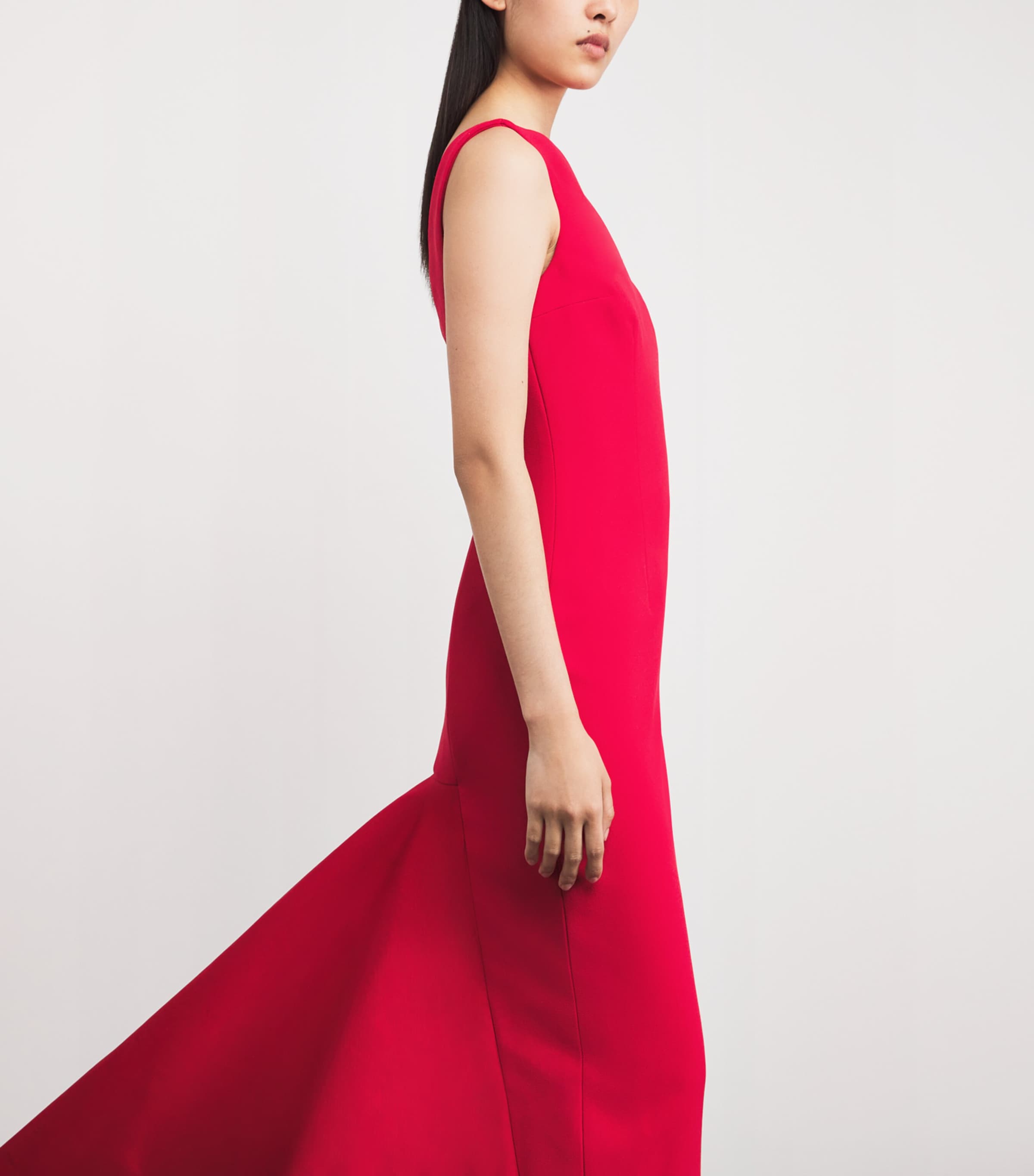 Crepe Sloane Gown LACQR RED ON CRIMSON Image 4