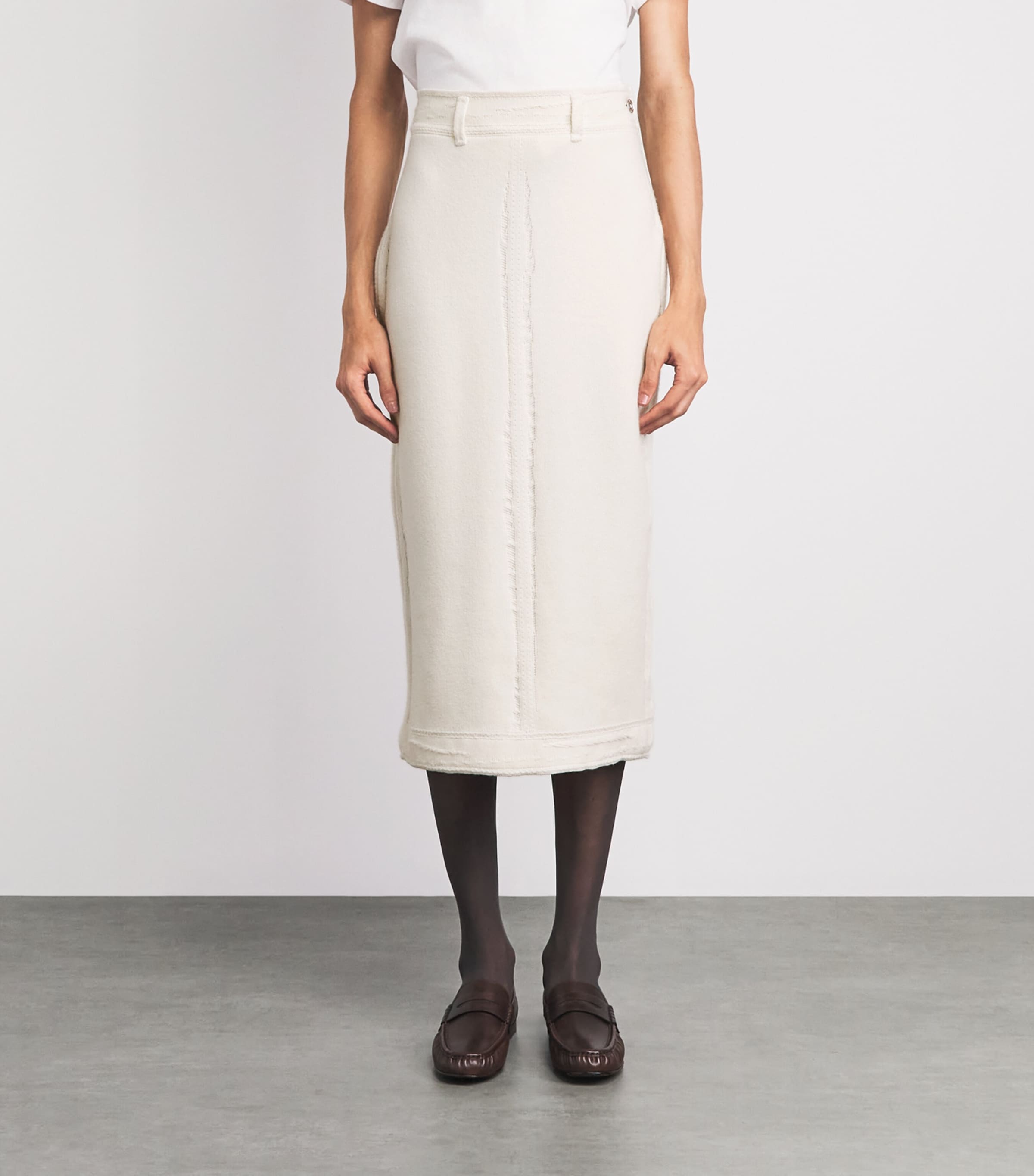 Barrie Womens Cashmere-Cotton Midi Skirt Bar Nvous/nvous Image 4