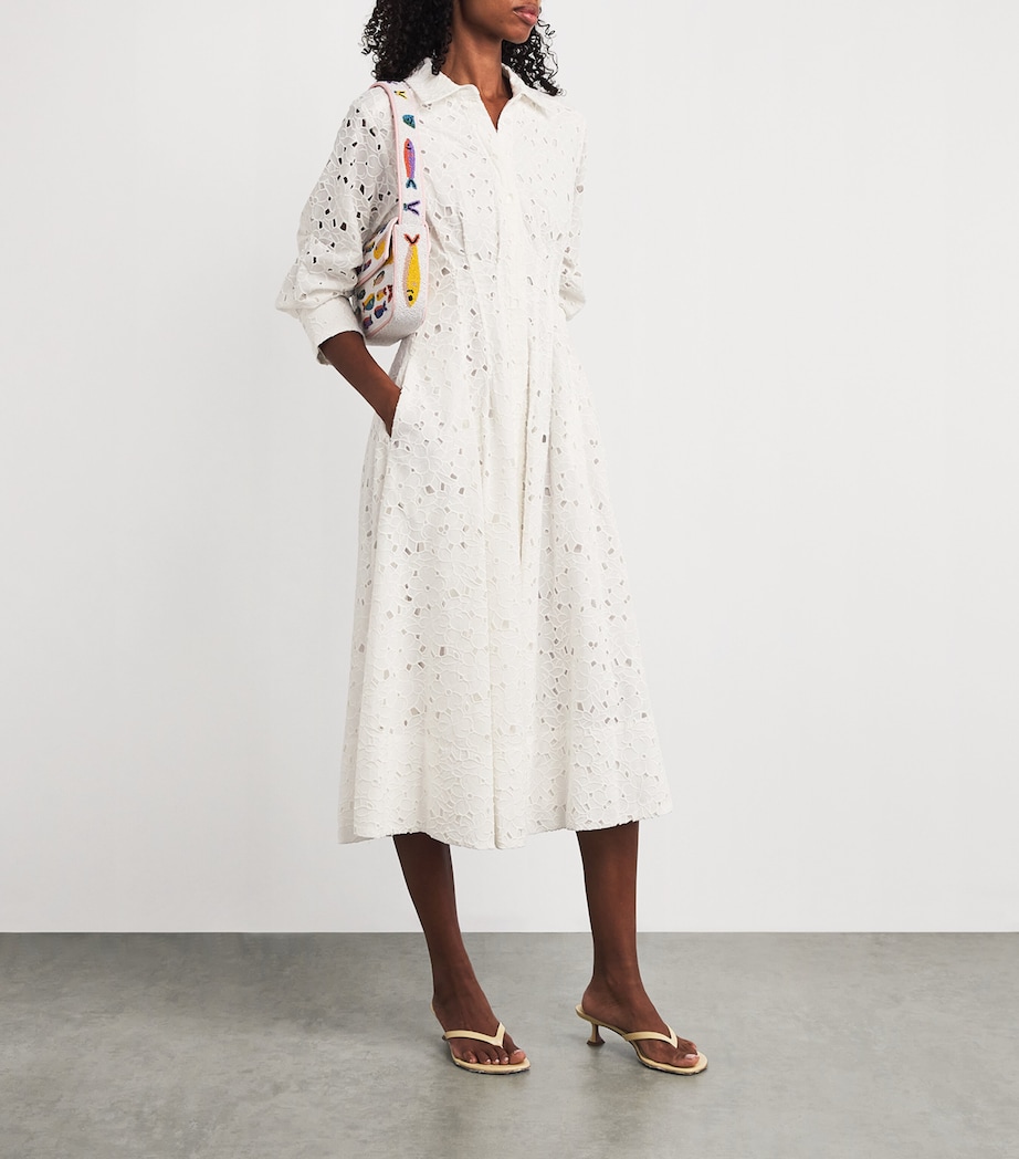 Embroidered Floral Jazz Midi Dress WHITE Image 2