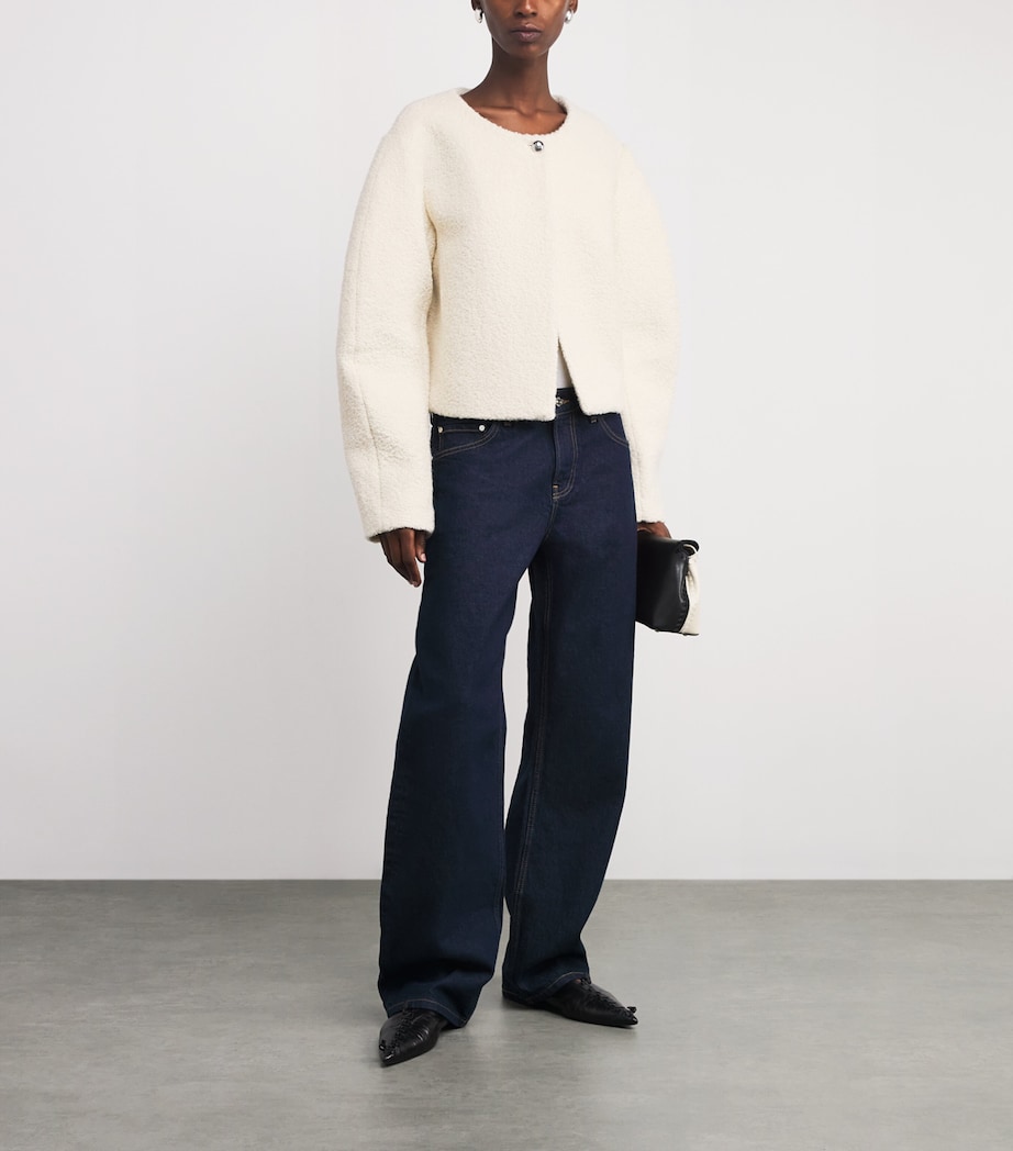 Alpaca Wool-Blend Bouclé Blazer FEATHER WHITE Image 2