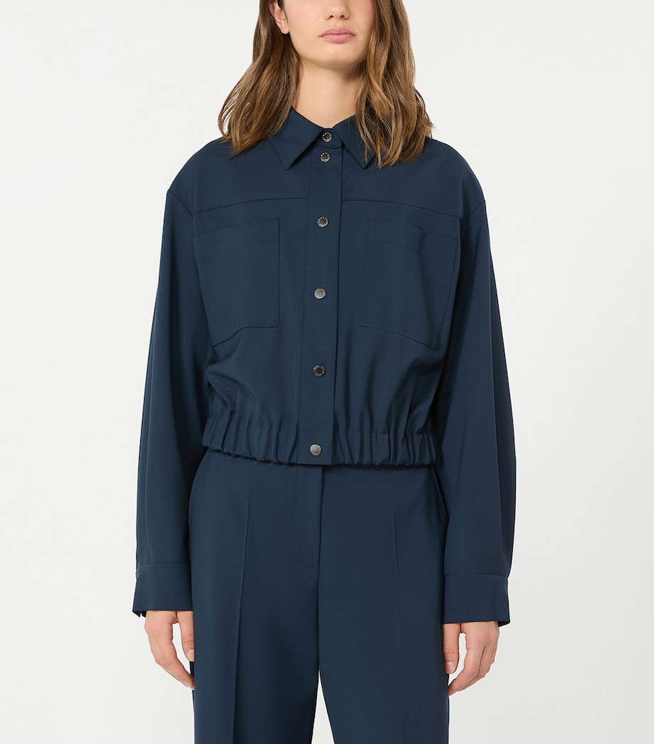 Weekend Max Mara Womens Virgin Wool Jacket Navy Image 2
