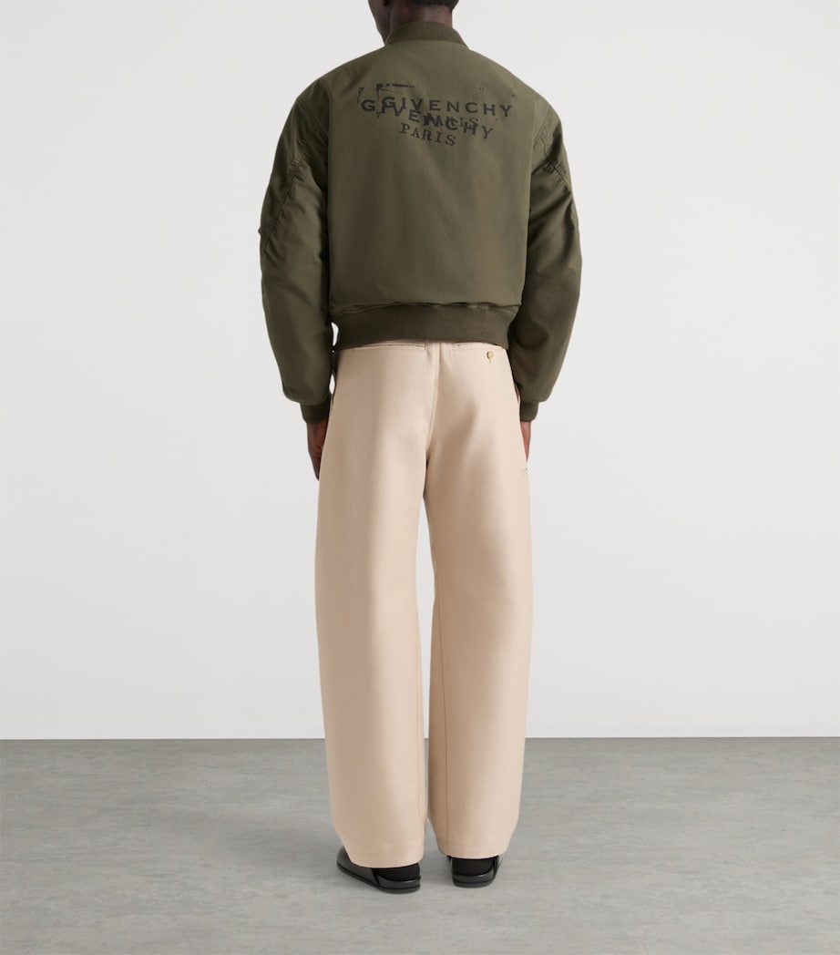 Cotton-Blend Bomber Jacket KHAKI Image 3