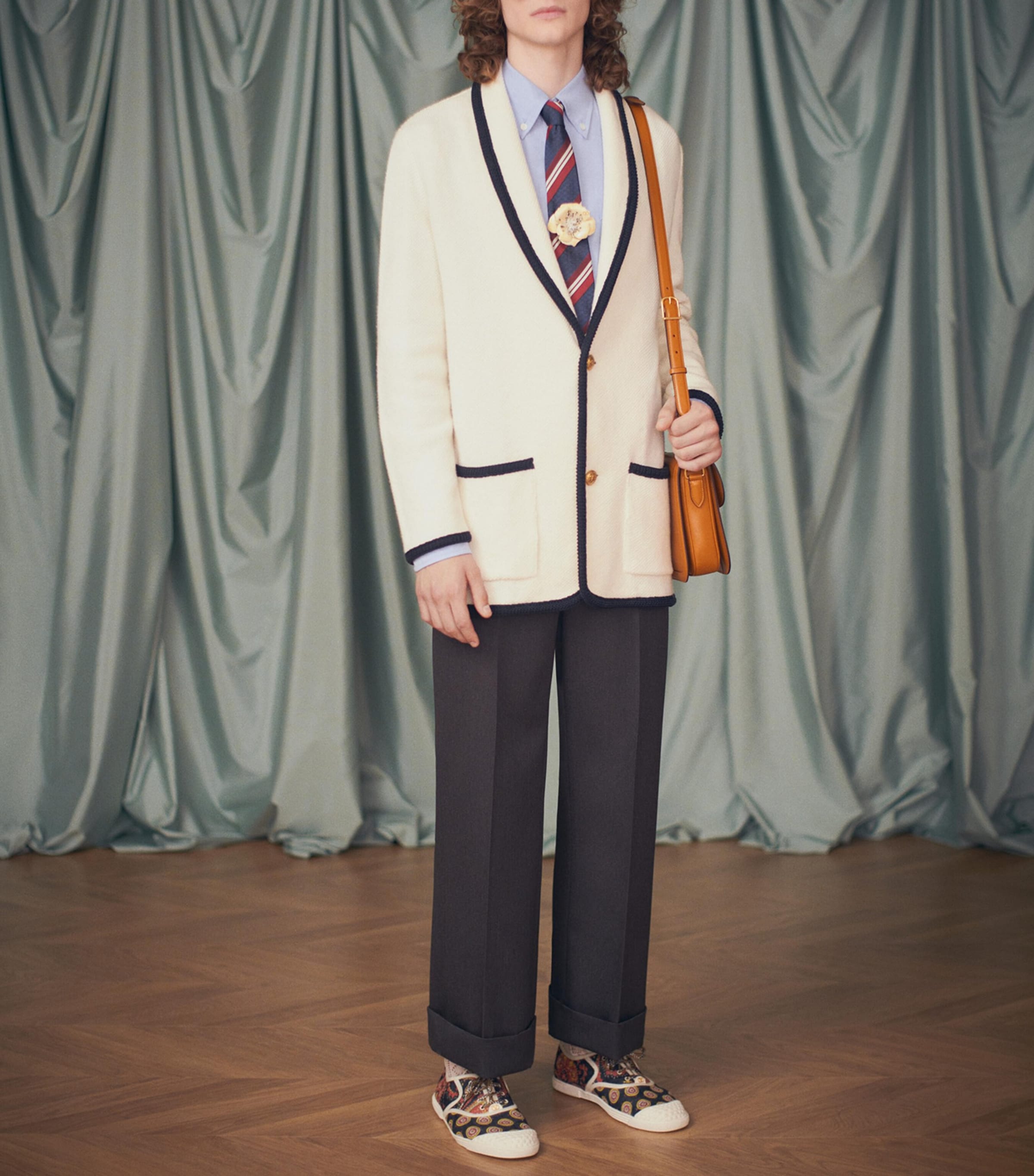 Silk Striped Jacquard Tie QRQ Image 3