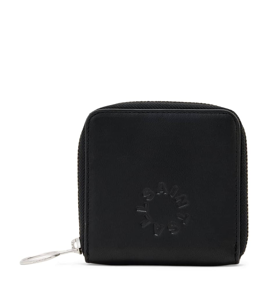 AllSaints Lambskin Zip-Around Arlo Wallet Black Image 1