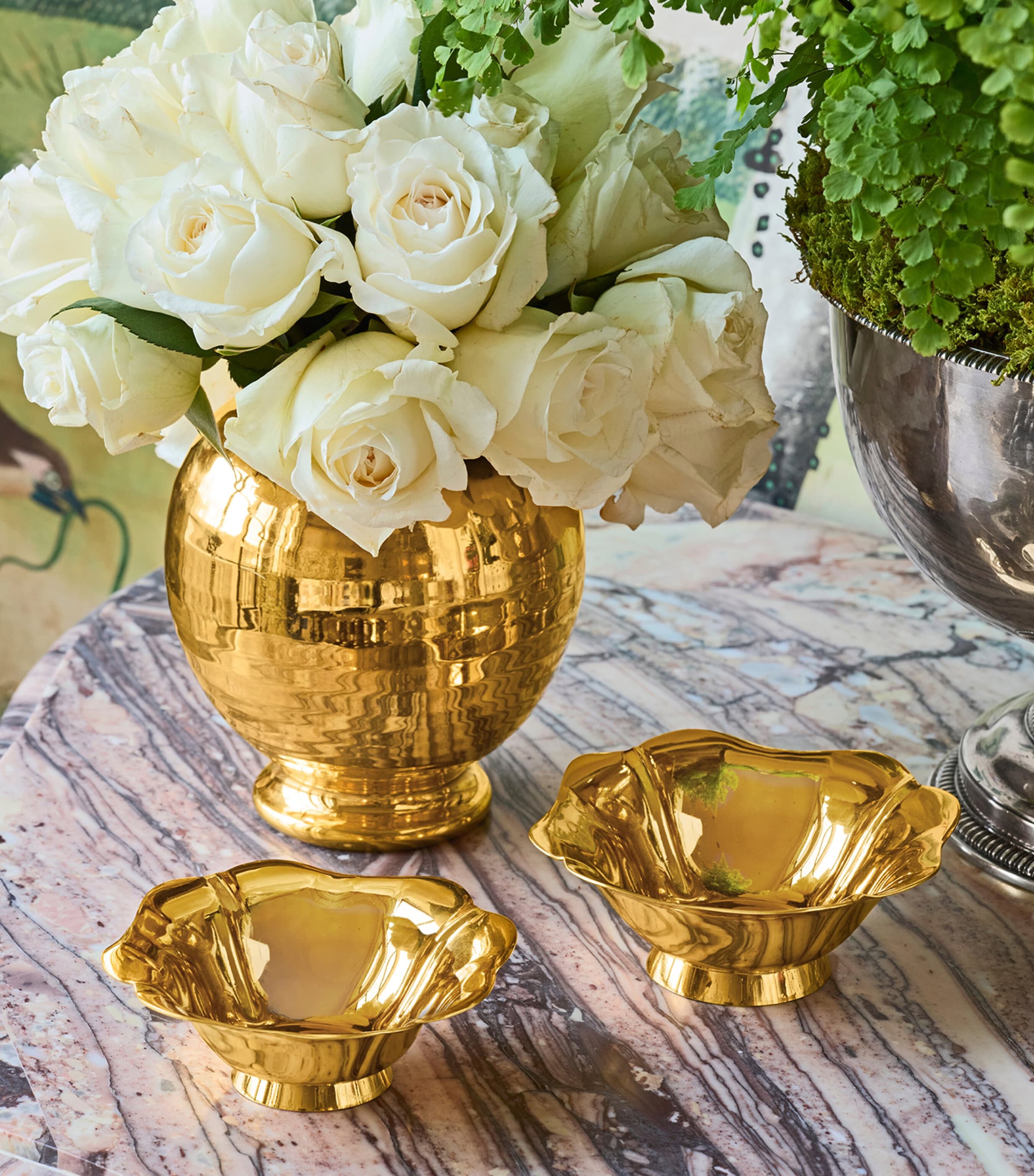 Set of 2 Brass Olivia Nesting Bowls GOLD Image 2