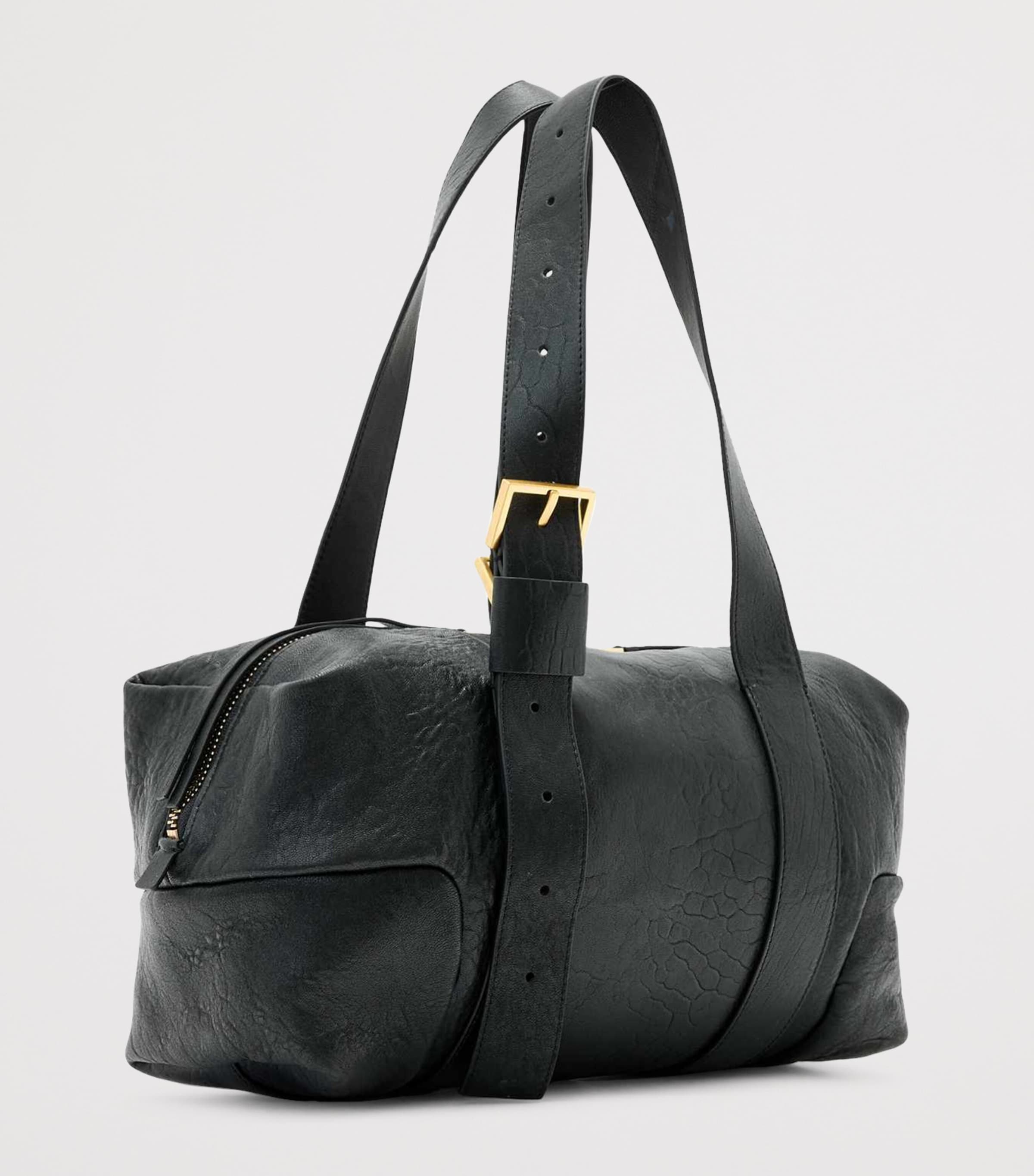 Leather Ares Shoulder Bag BLACK Image 3