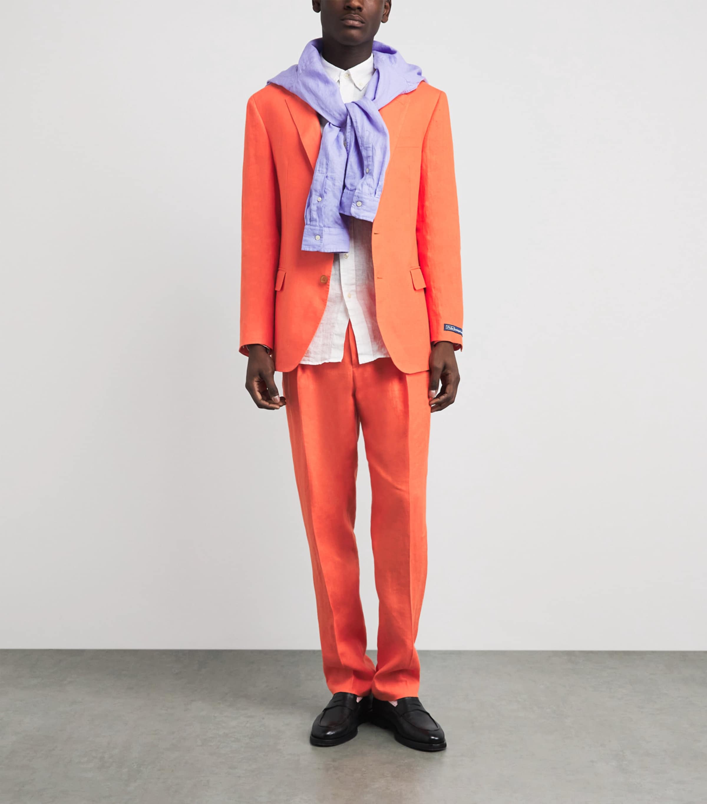 Polo Ralph Lauren Mens Linen Tailored Trousers Spring Melon Image 2