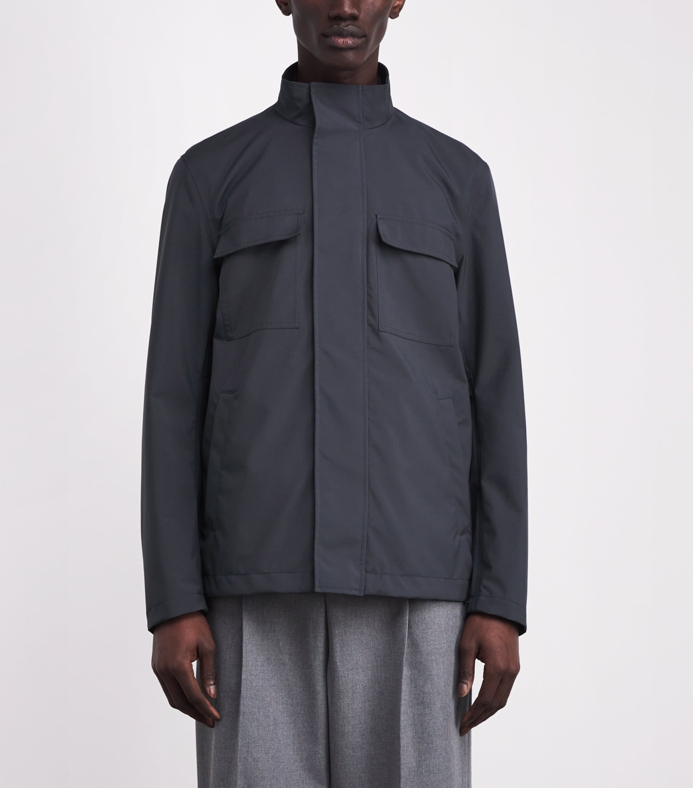 Patch Pocket Bomber Jacket BLUE 9220 Image 3