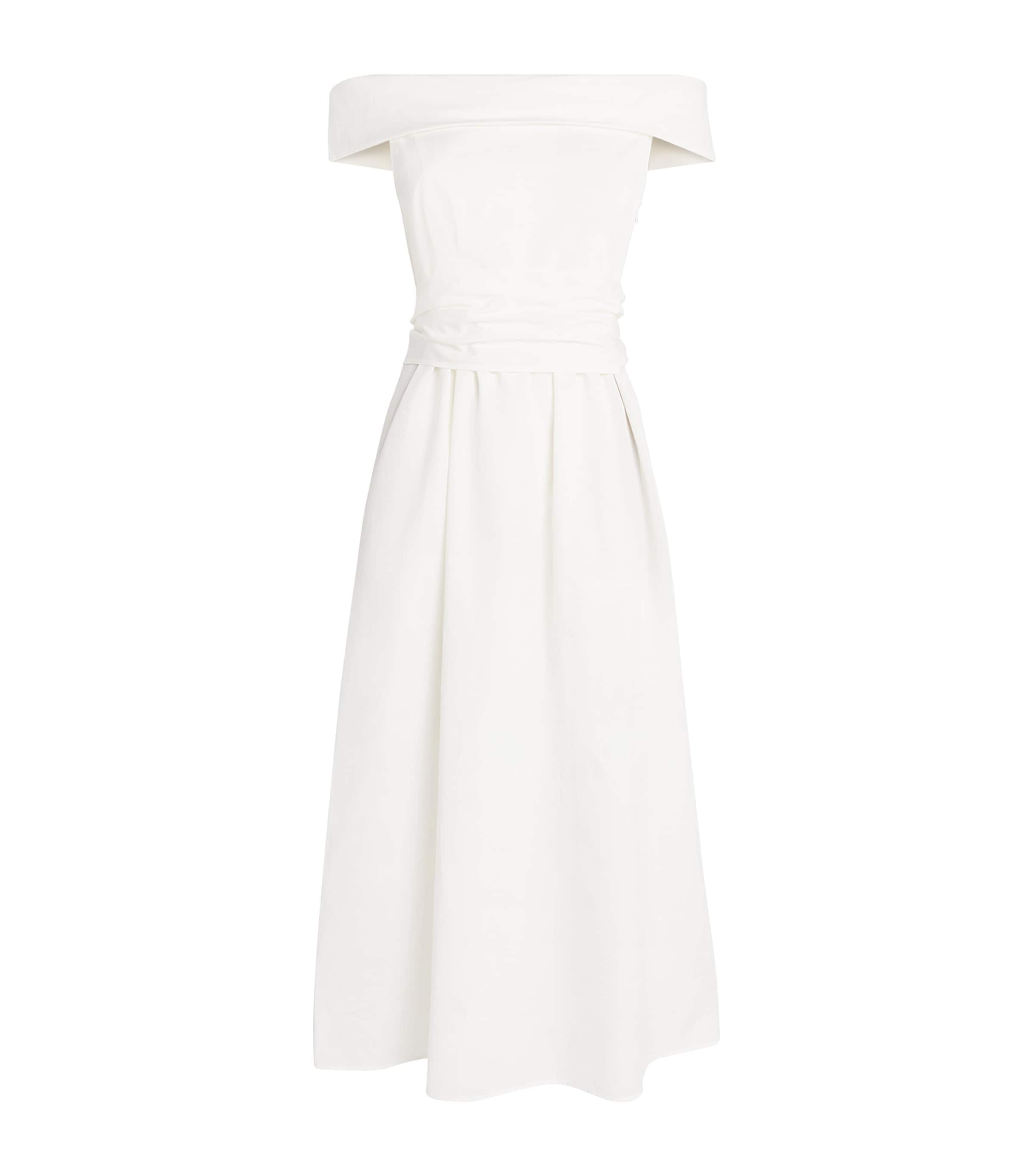 Weekend Max Mara Prsoit Dress In Cotton Poplin In White