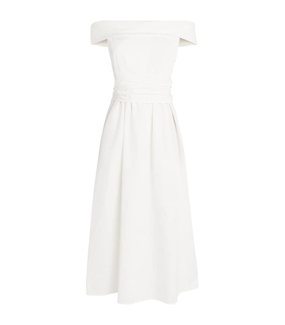 Off-The-Shoulder Midi Dress WHITE Image 1