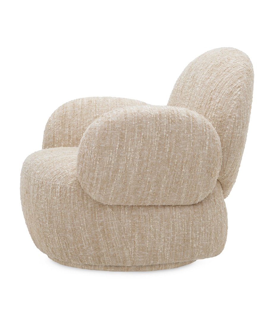 Eichholtz Bouclé Madrone Swivel Chair Cream Image 3