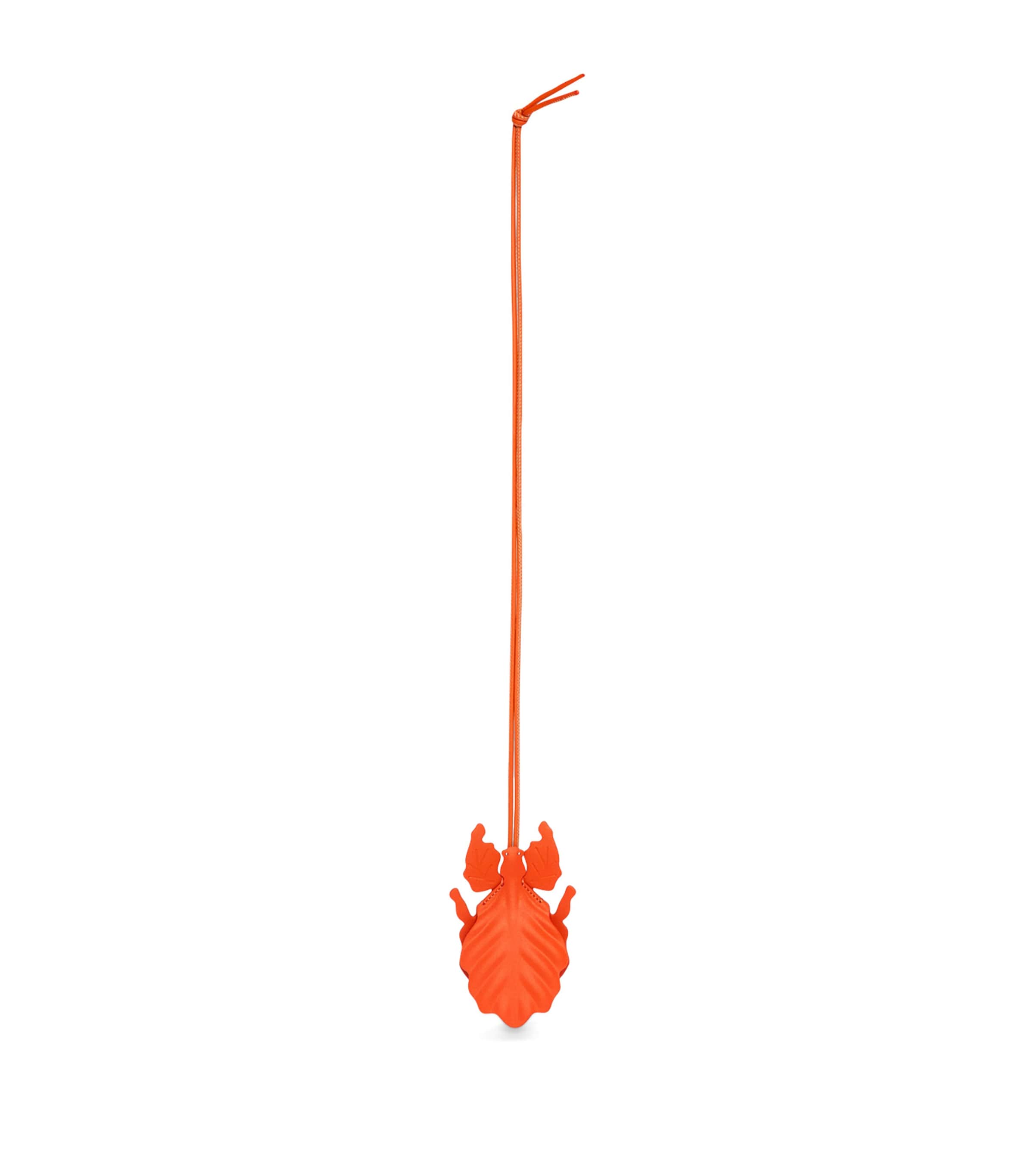 Loewe Leather Leaf Insect Charm In Orange