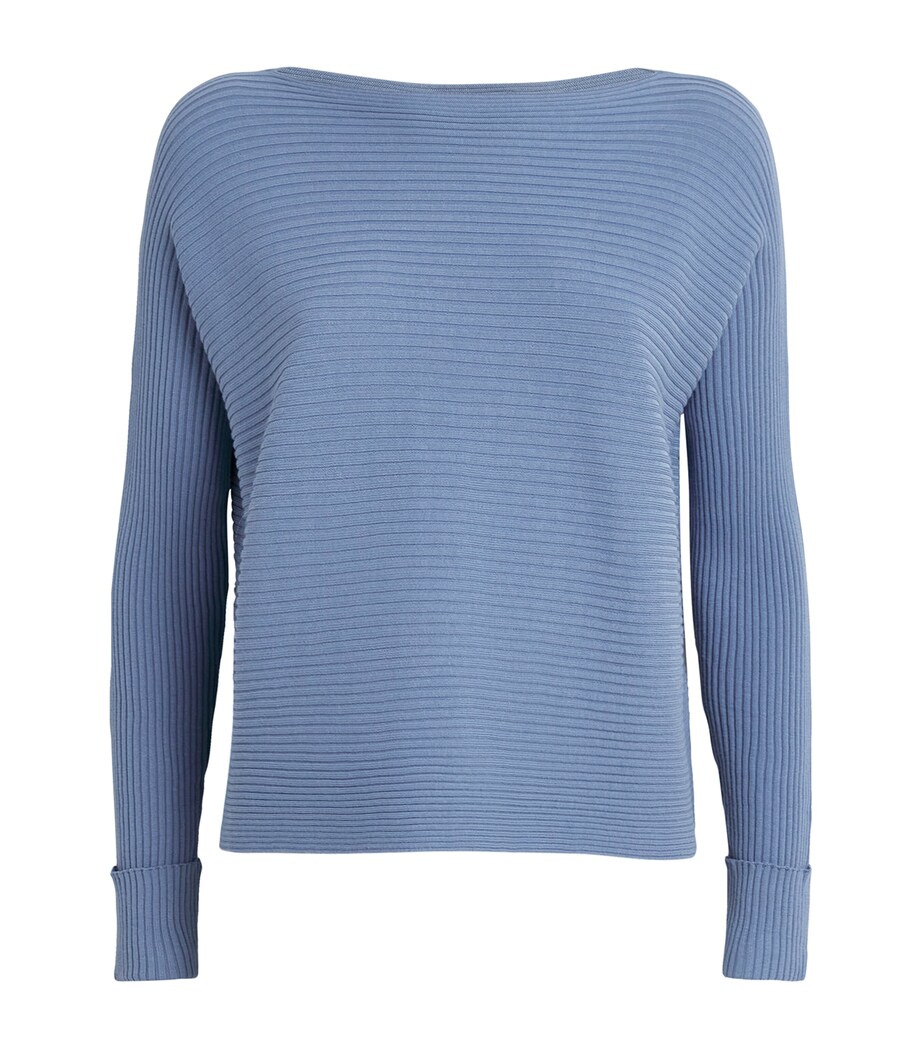 MAX&Co. Womens Ribbed Boat-Neck Sweater Avio Image 1