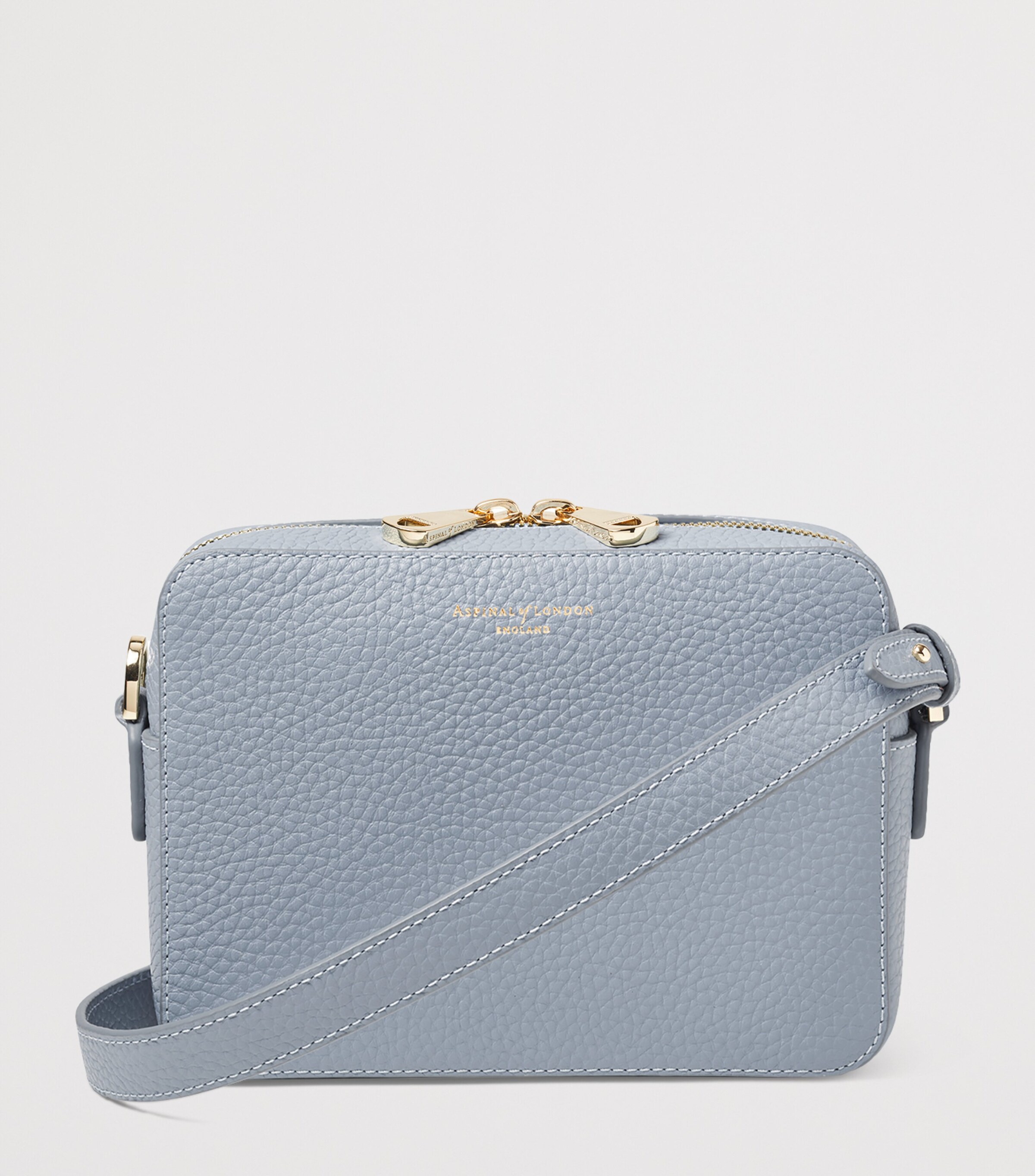 Aspinal Of London Leather Camera Crossbody Bag Skyblue Image 3