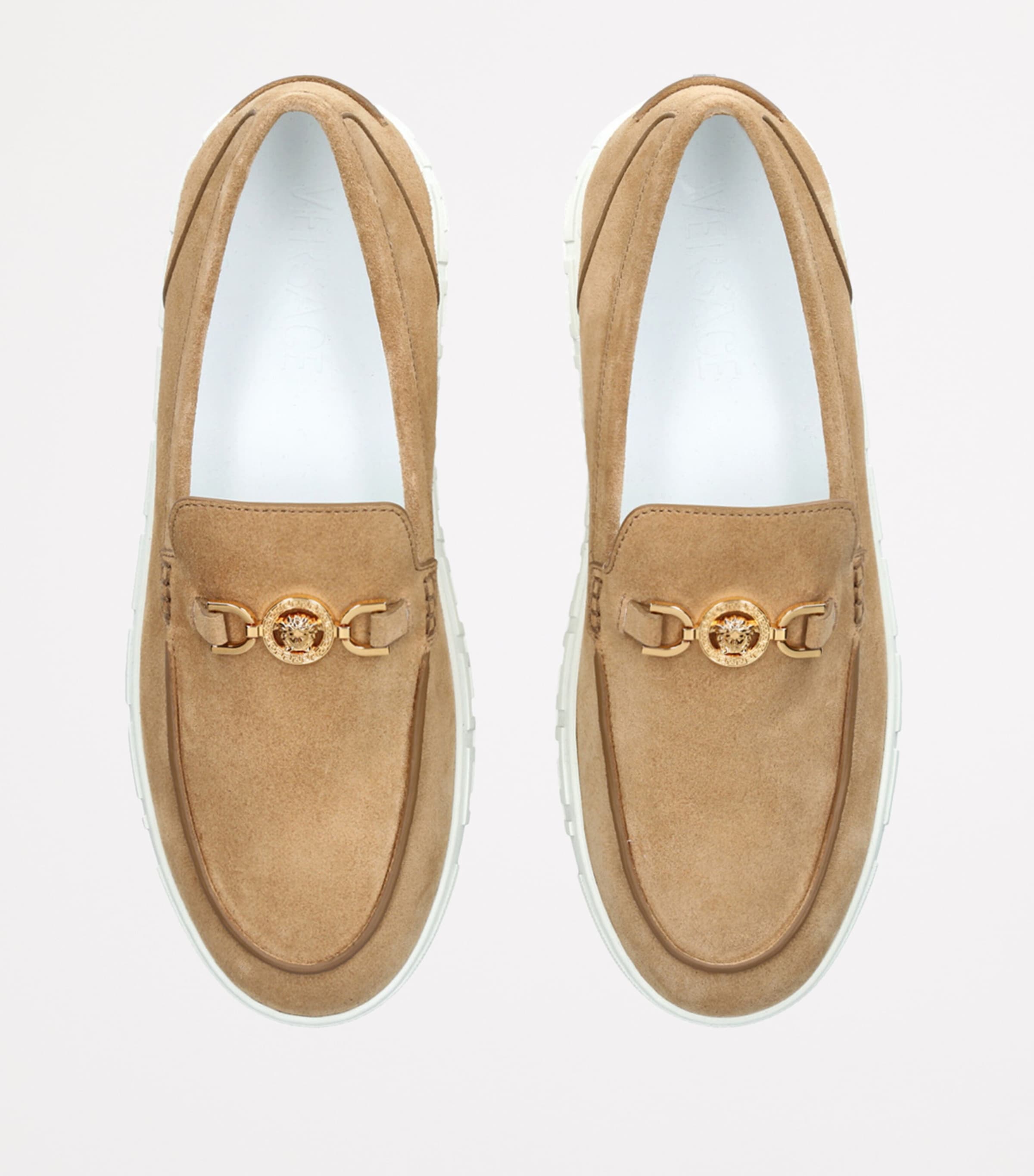 Suede Medusa Loafers BROWN Image 4